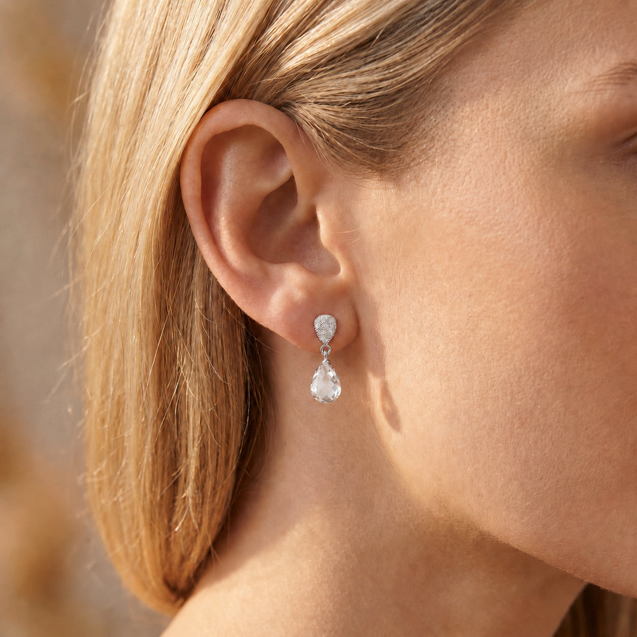 White Gold Earrings Ruby 10K — Enrichetta