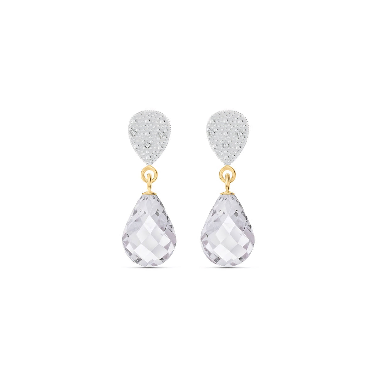 Yellow Gold Earrings Ruby 10K — Enrichetta