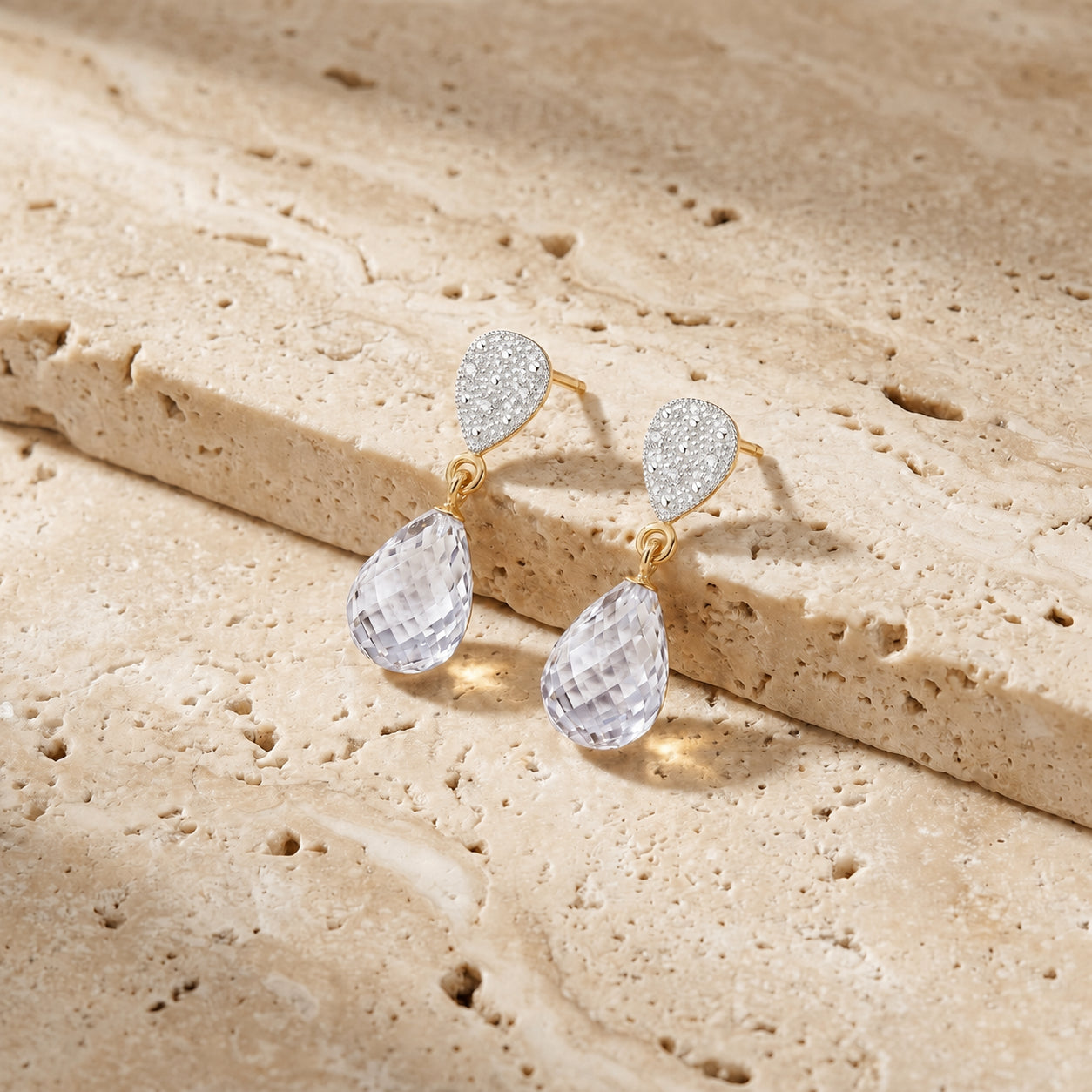 Yellow Gold Earrings Ruby 10K — Enrichetta