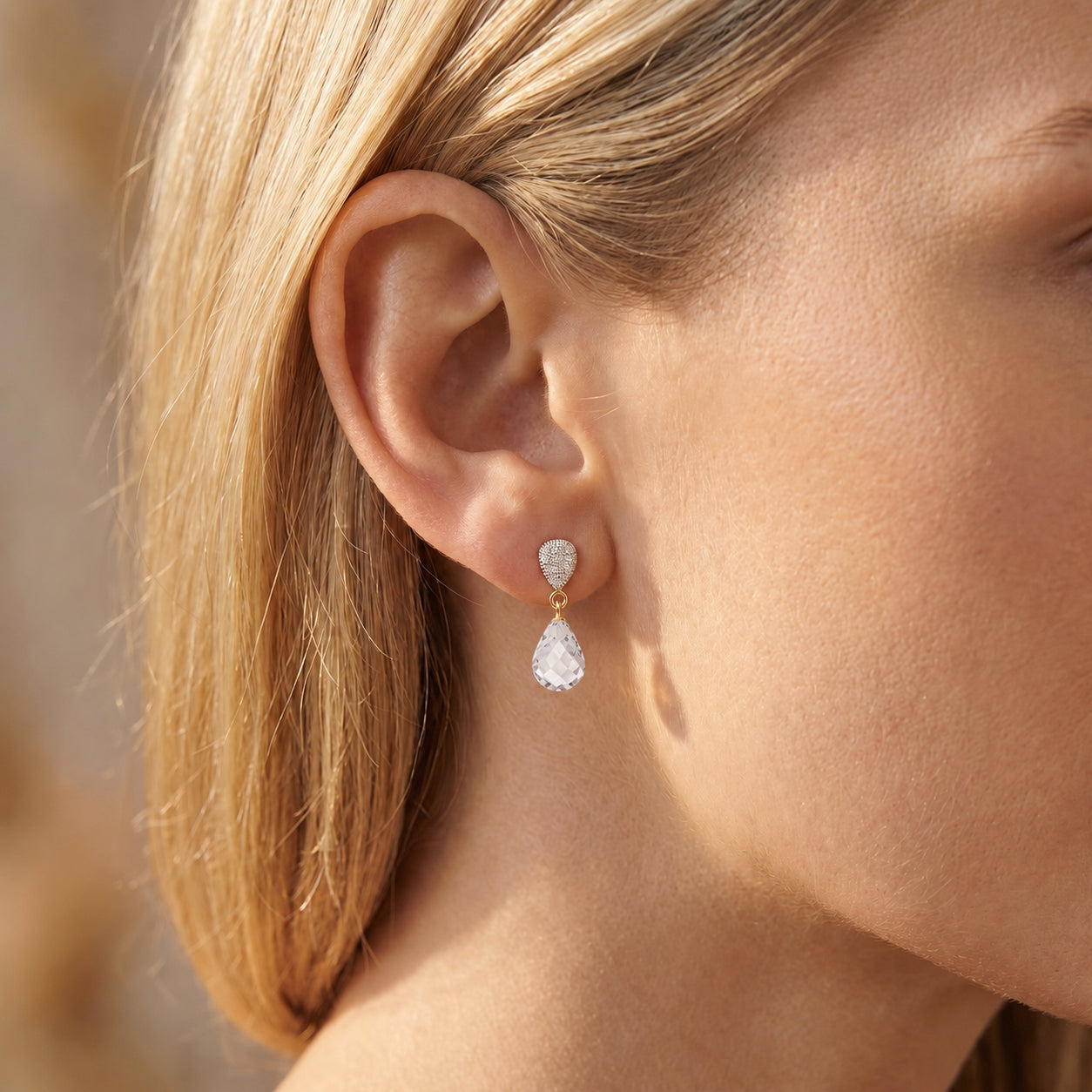 Yellow Gold Earrings Ruby 10K — Enrichetta