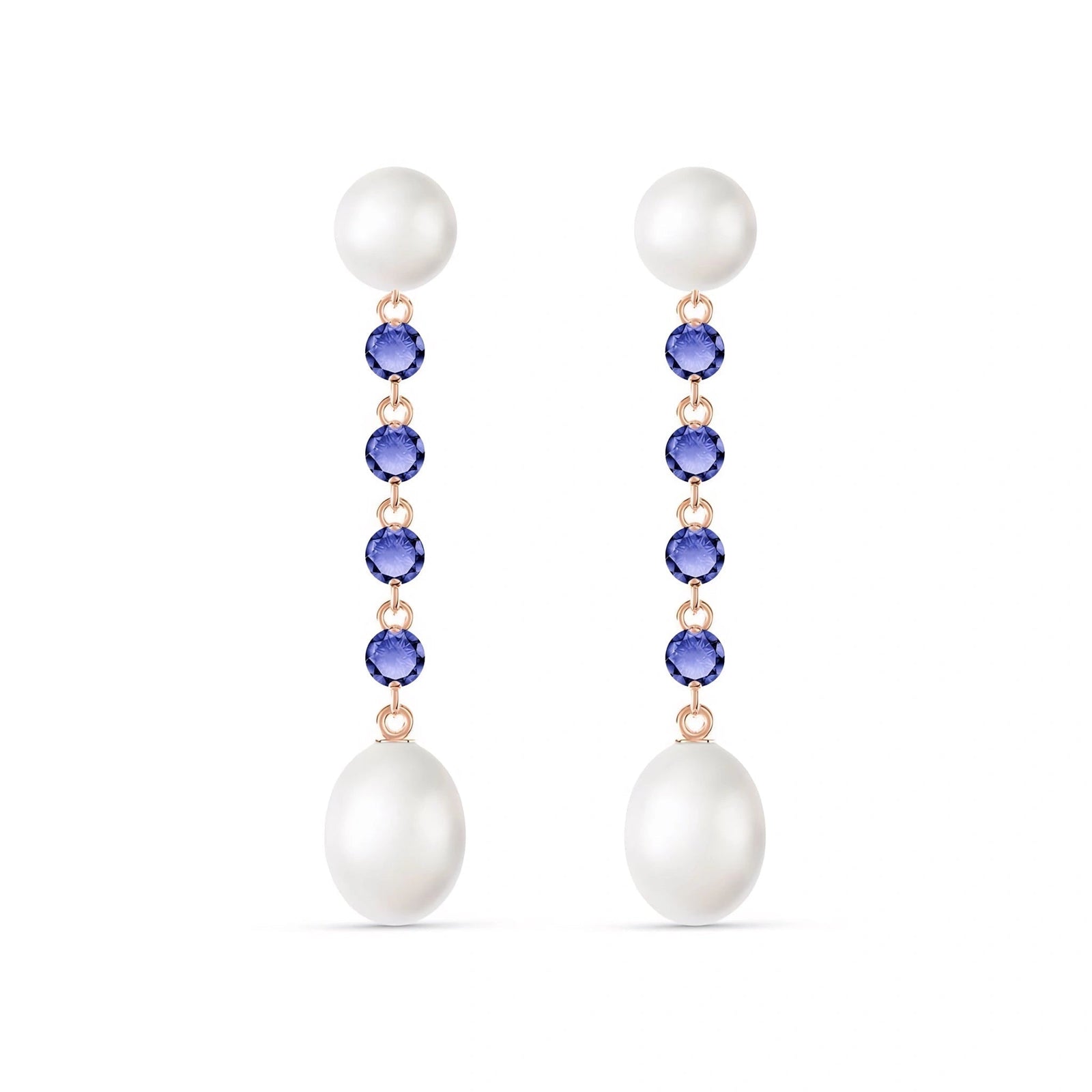 Rose Gold Grace Earrings Pearl 10K — Marcellina
