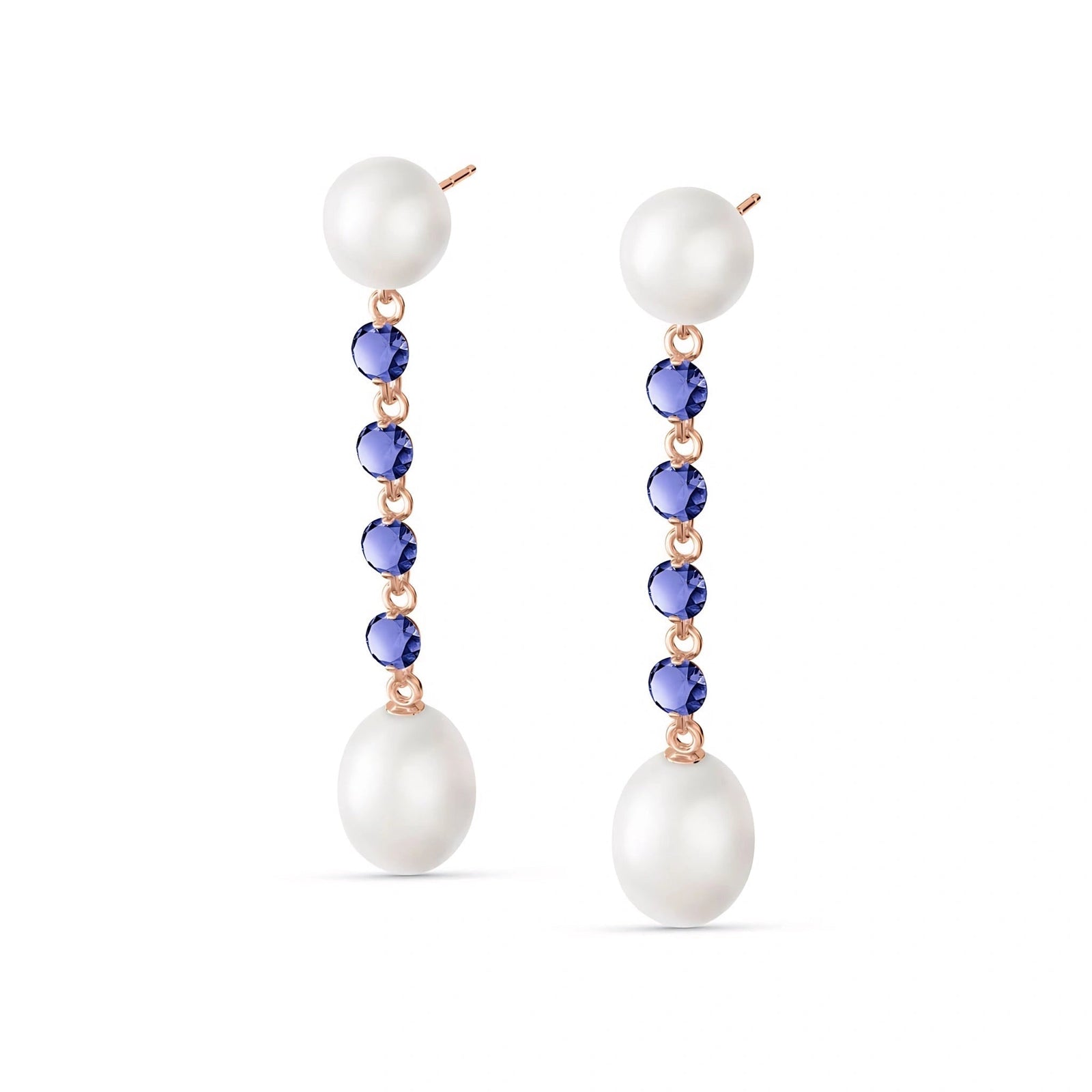 Rose Gold Grace Earrings Pearl 10K — Marcellina