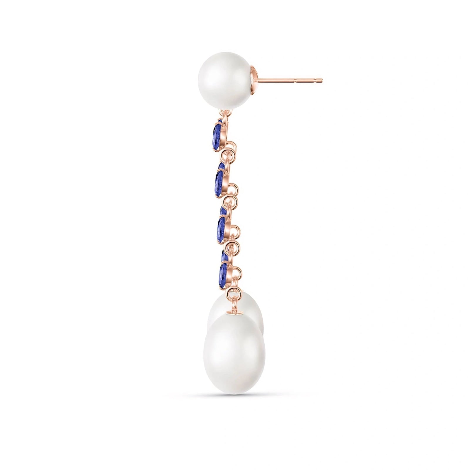 Rose Gold Grace Earrings Pearl 10K — Marcellina