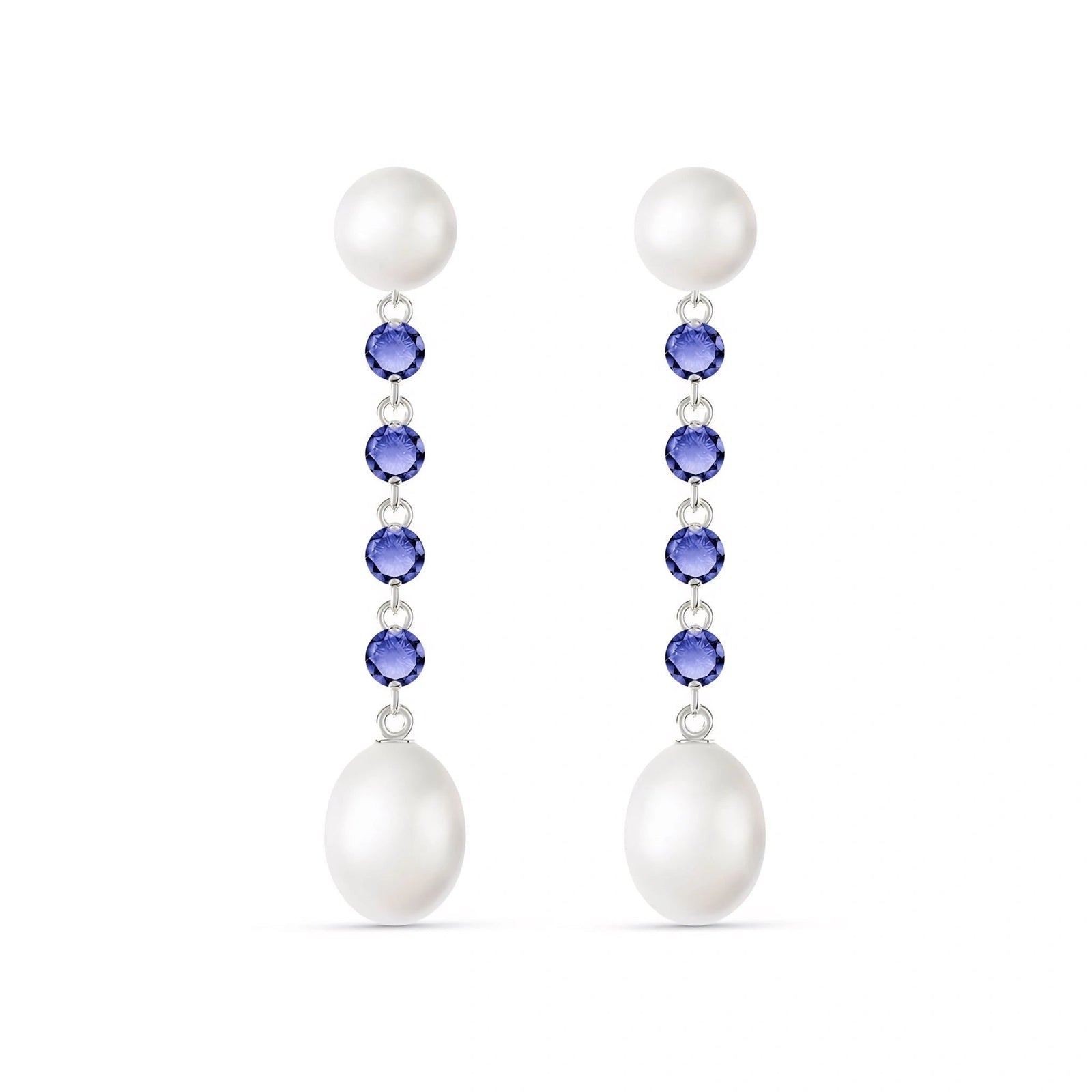 White Gold Grace Earrings Pearl 10K — Marcellina