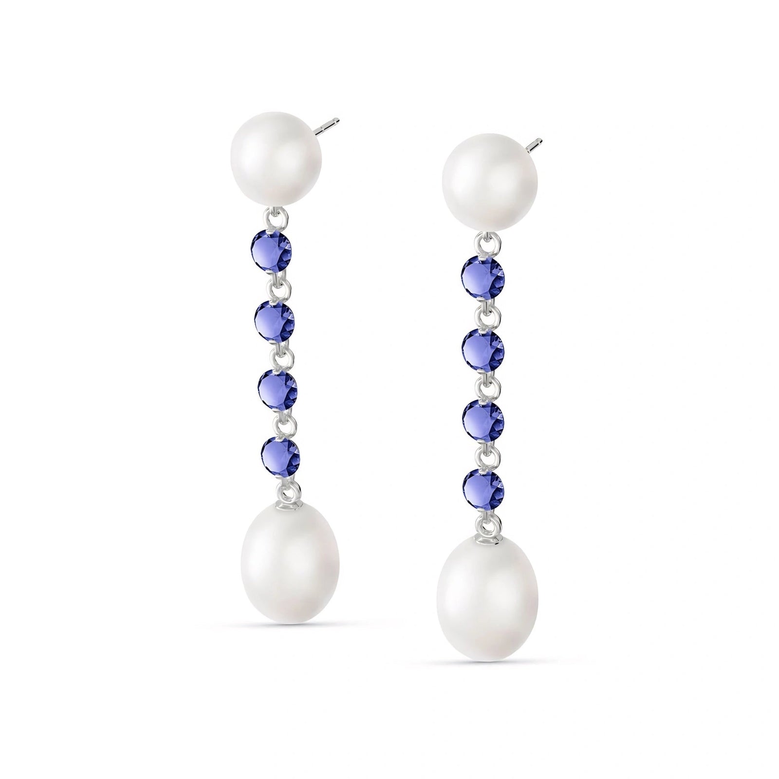 White Gold Grace Earrings Pearl 10K — Marcellina