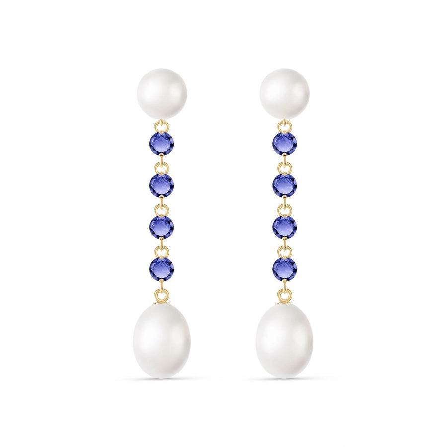 Yellow Gold Grace Earrings Pearl 10K — Marcellina