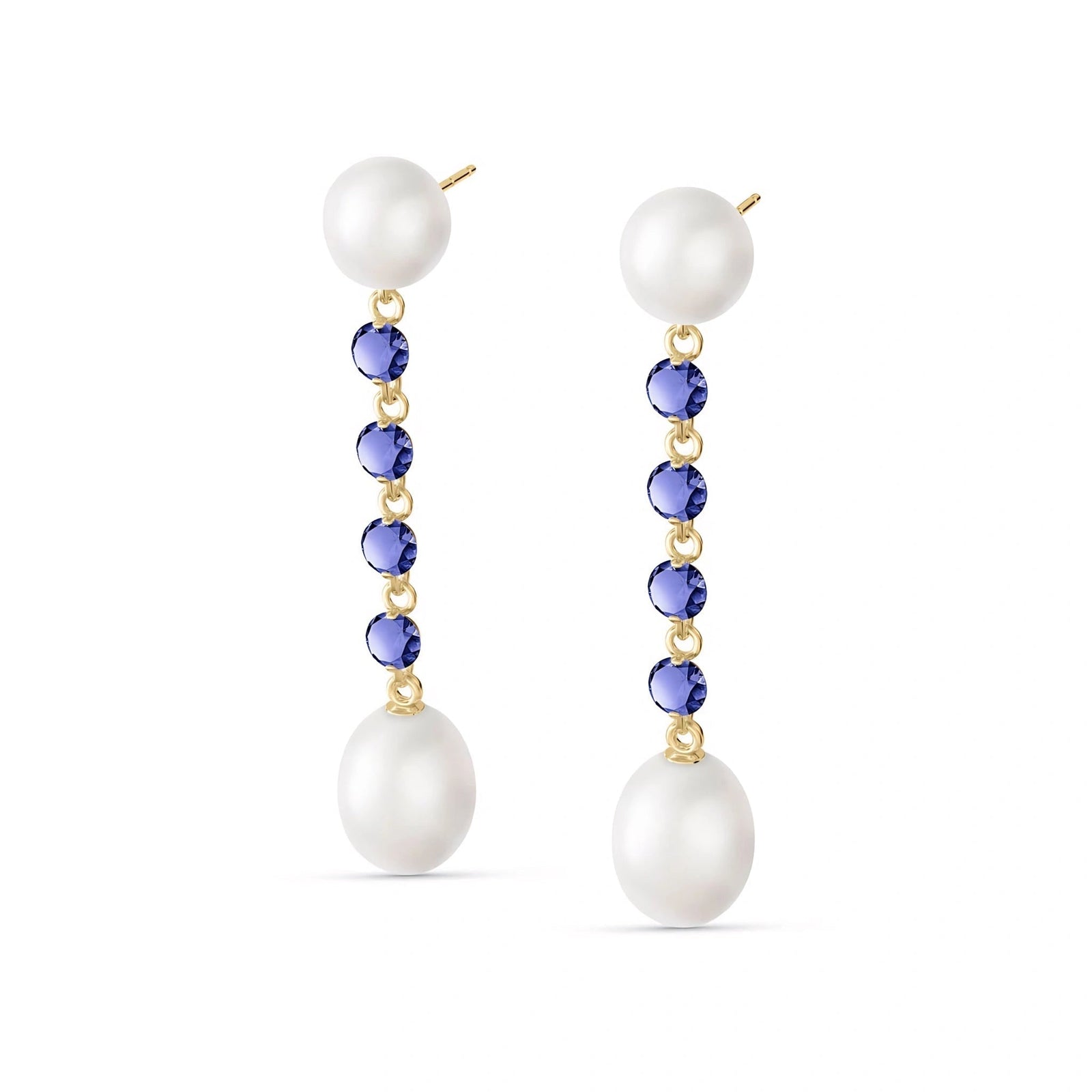 Yellow Gold Grace Earrings Pearl 10K — Marcellina