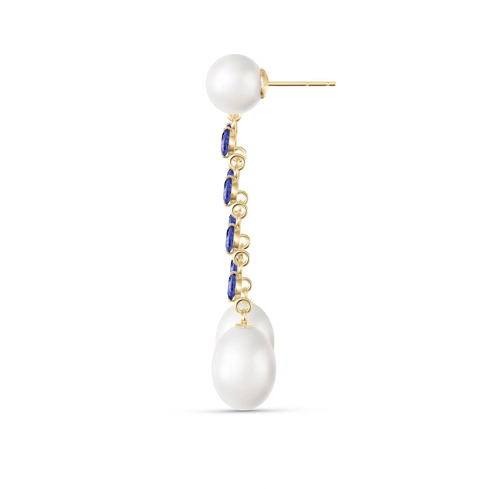 Yellow Gold Grace Earrings Pearl 10K — Marcellina