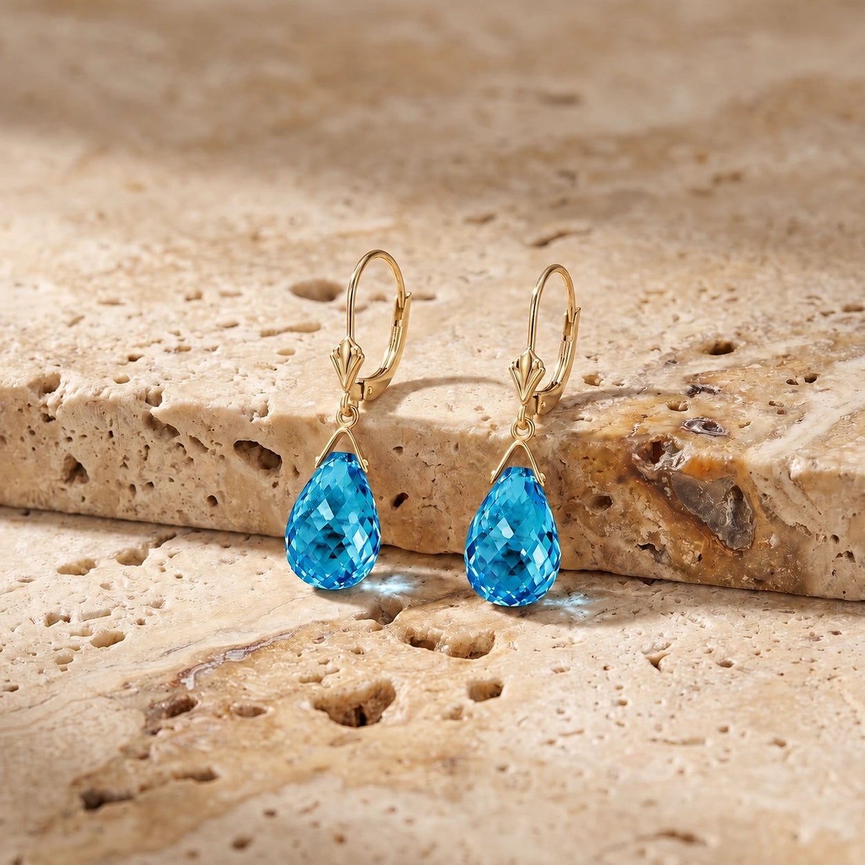 Yellow Gold Blue Topaz — Mariaebe