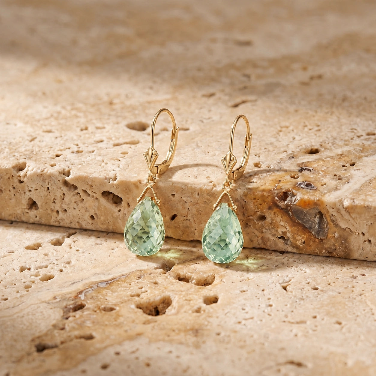 Yellow Gold Green Amethyst — Mariaebe