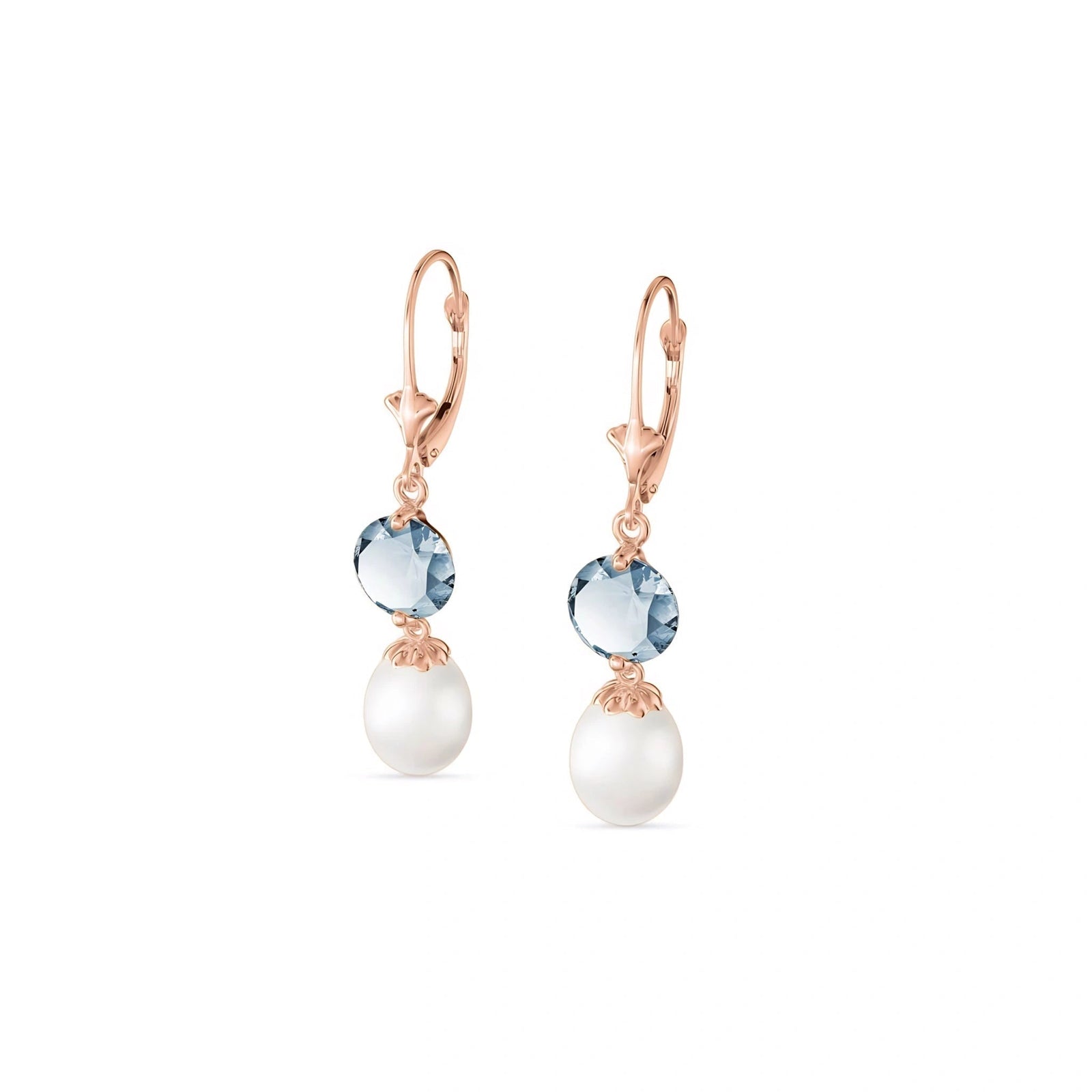 Rose Gold Eternal Earrings Pearl 10K — Florinda