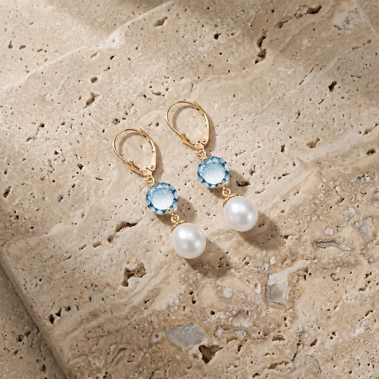 Rose Gold Eternal Earrings Pearl 10K — Florinda