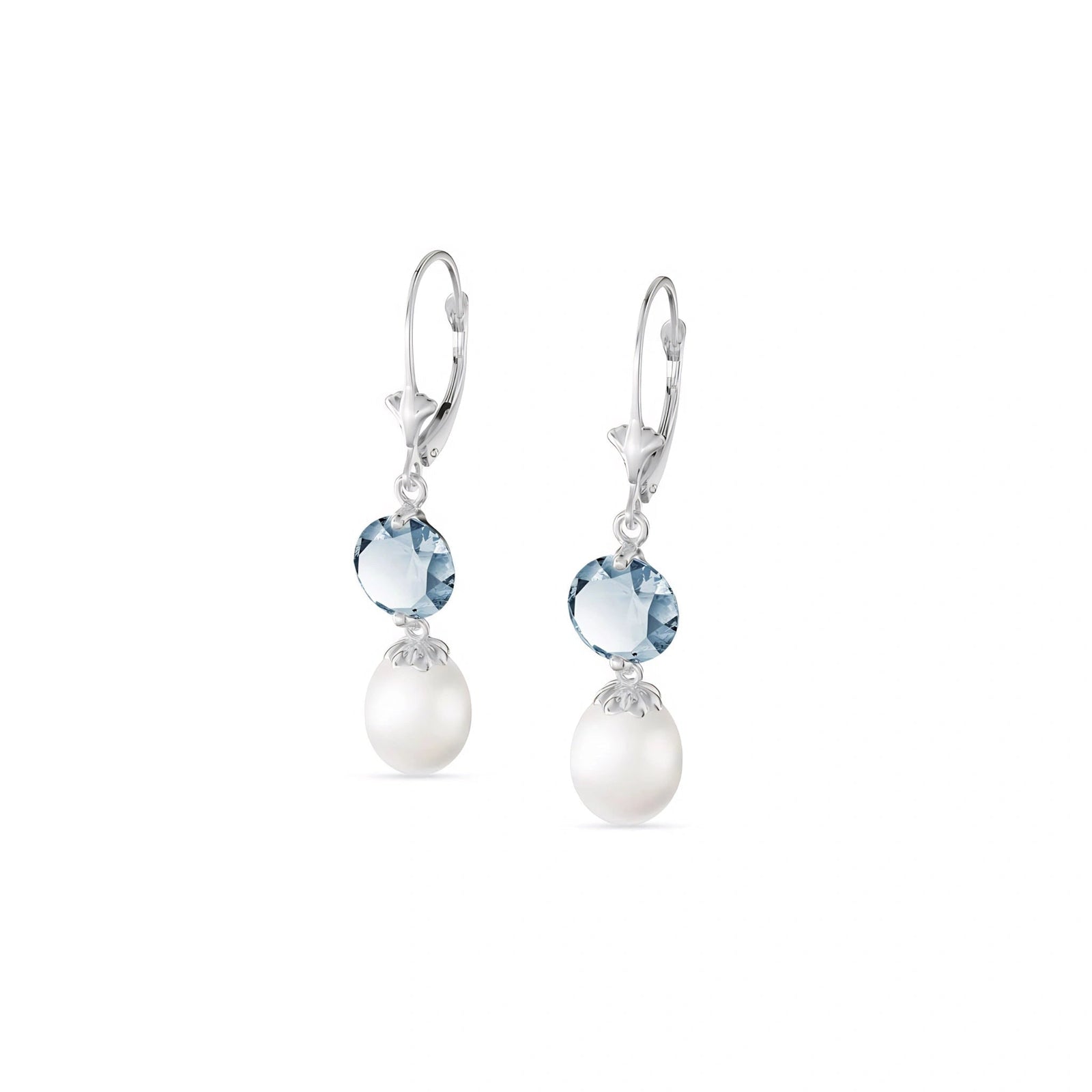 White Gold Eternal Earrings Pearl 10K — Florinda