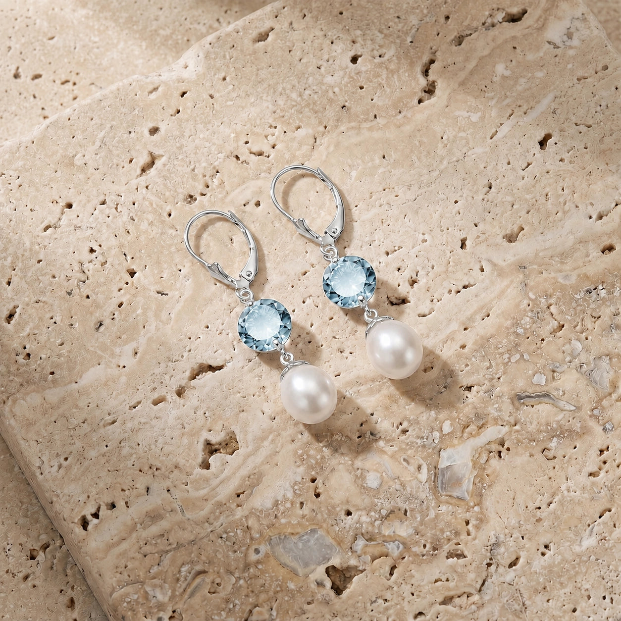White Gold Eternal Earrings Pearl 10K — Florinda