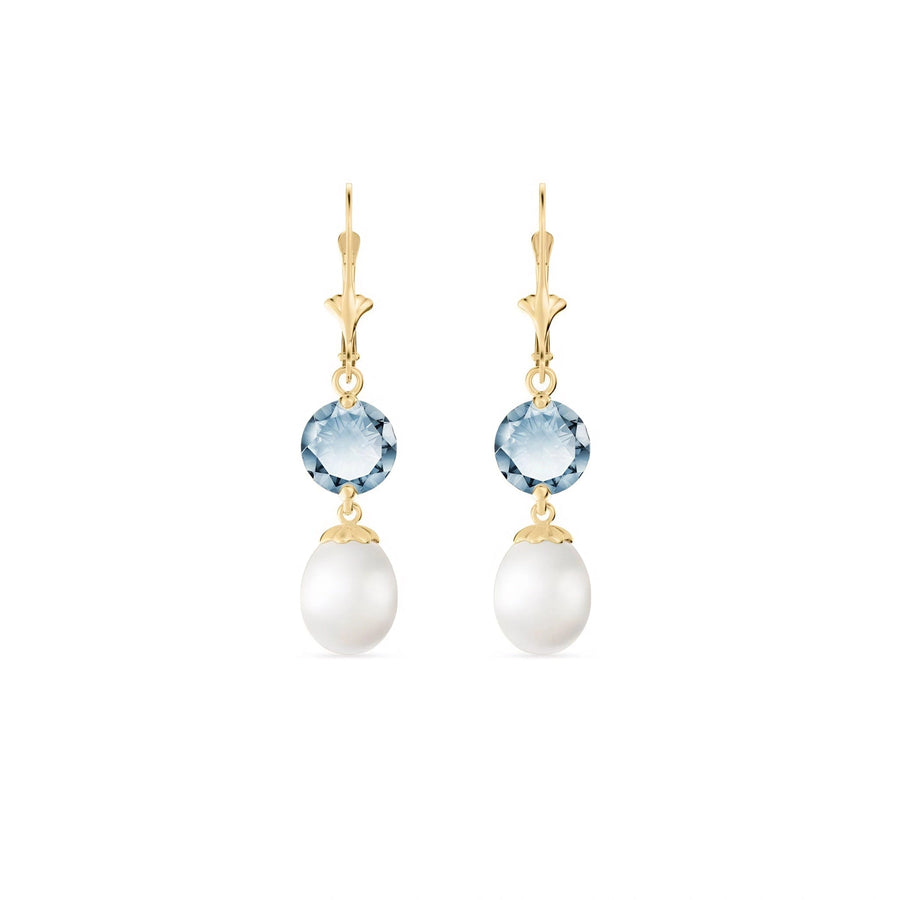Yellow Gold Eternal Earrings Pearl 10K — Florinda