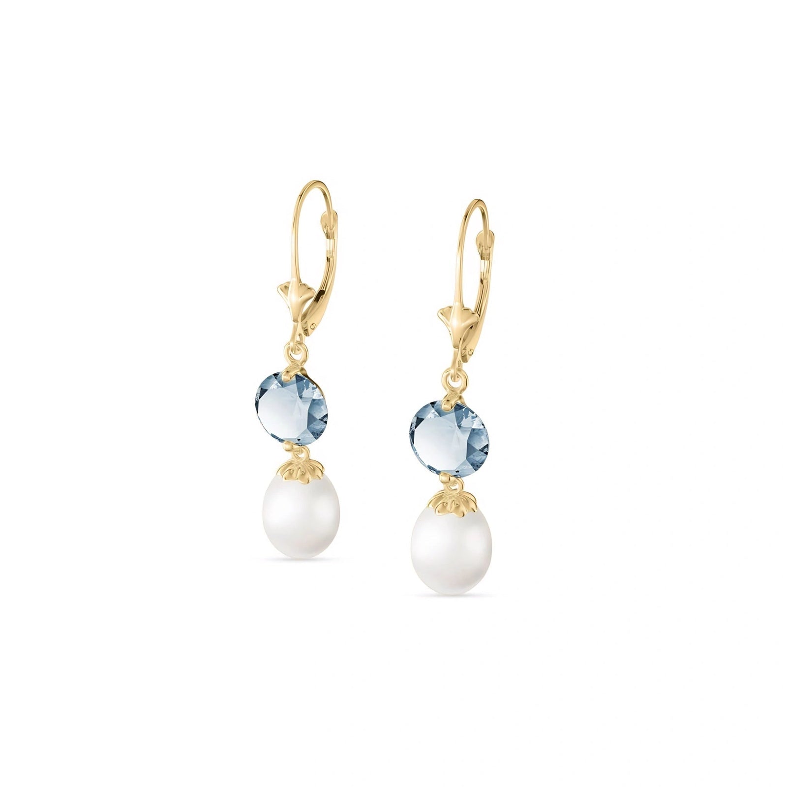 Yellow Gold Eternal Earrings Pearl 10K — Florinda