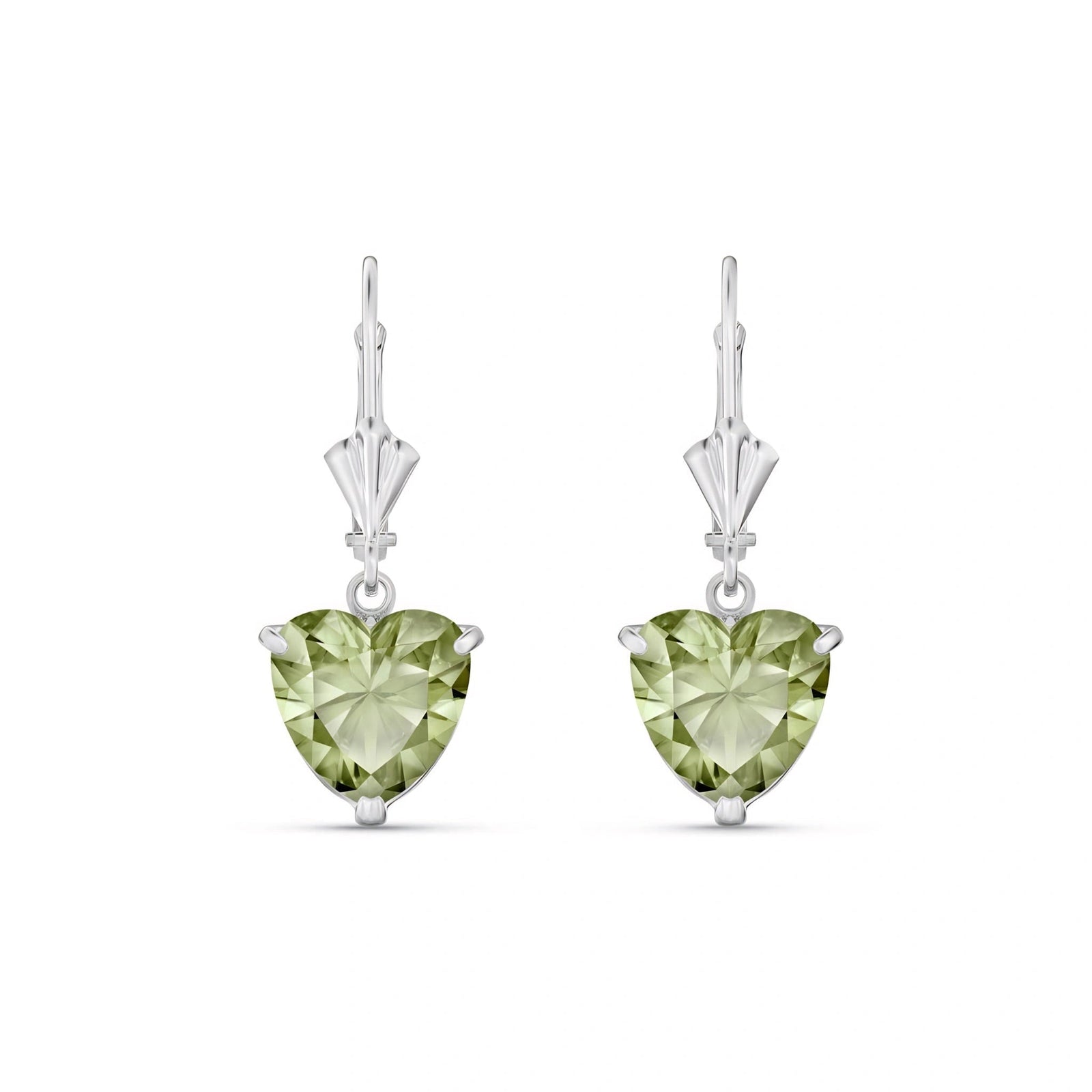 White Gold Green Amethyst & Amethyst — Mariaedvige