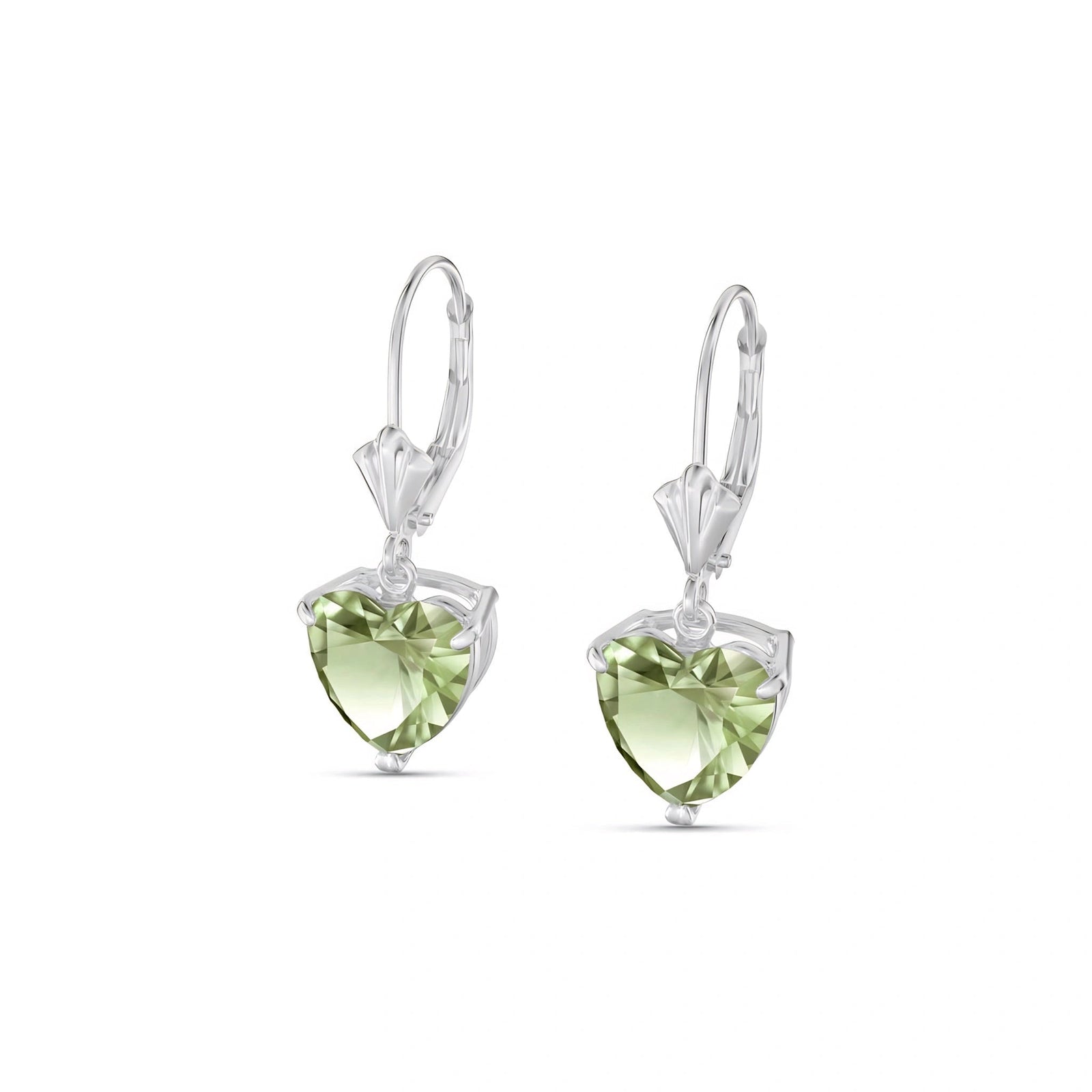White Gold Green Amethyst & Amethyst — Mariaedvige