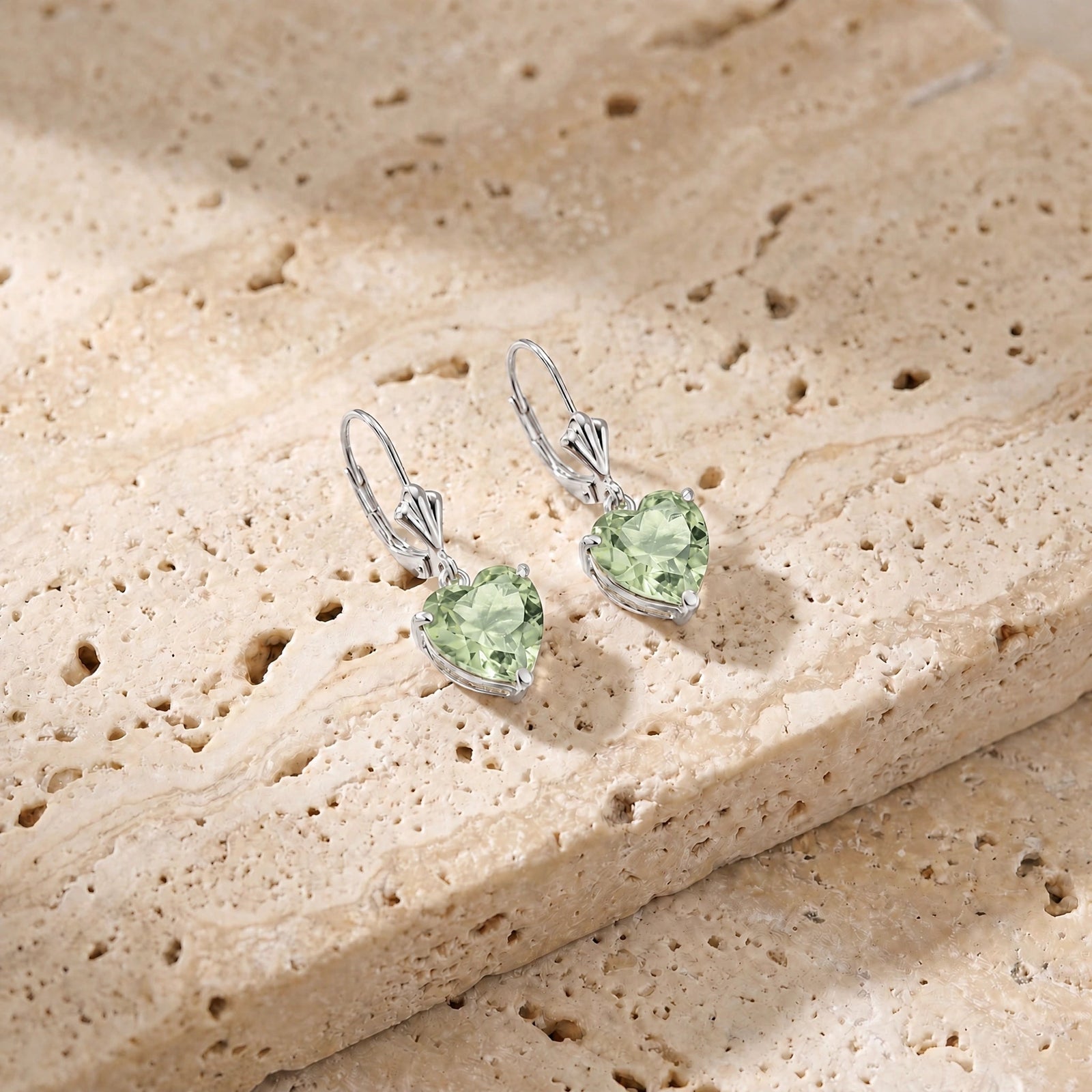 White Gold Green Amethyst & Amethyst — Mariaedvige