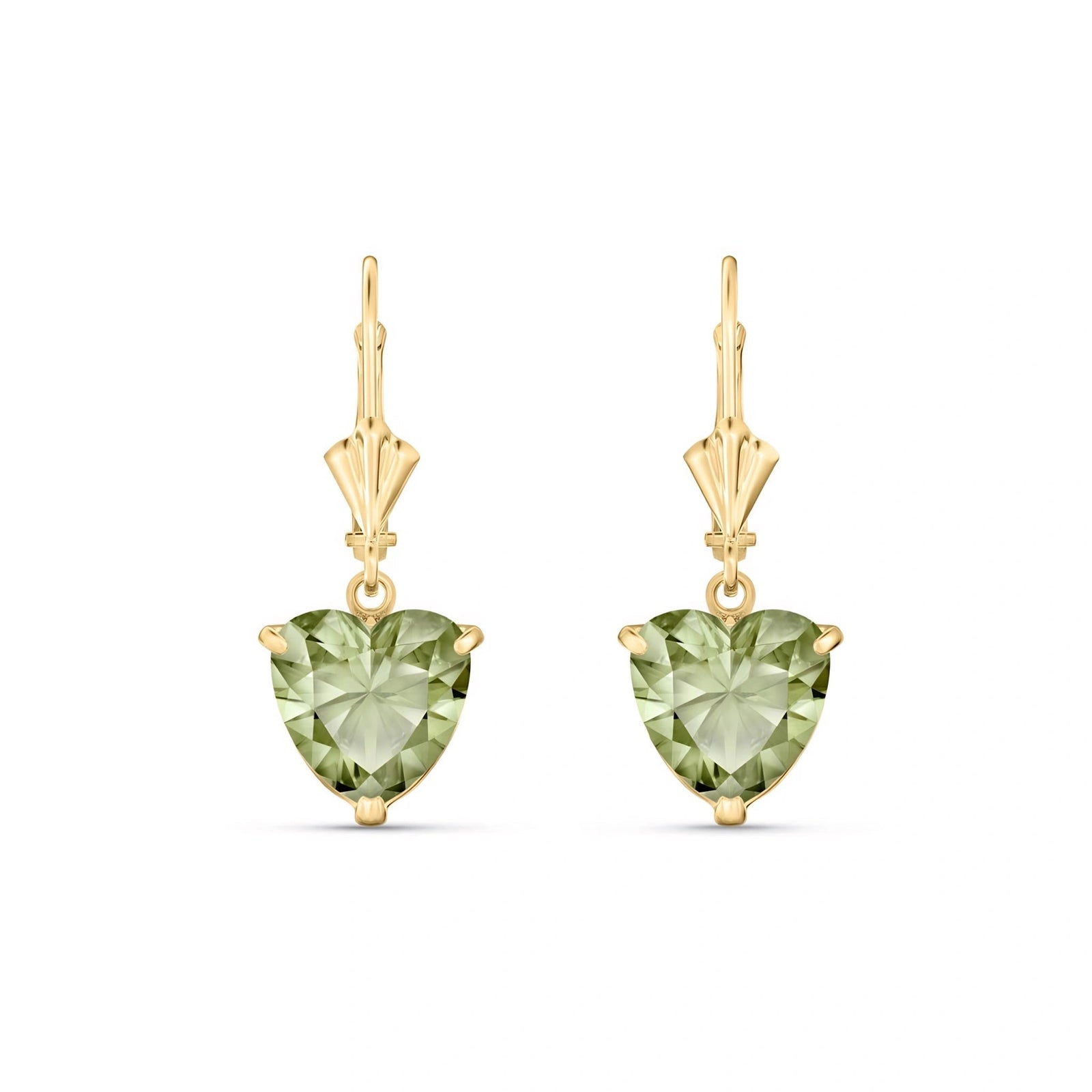 Yellow Gold Green Amethyst & Amethyst — Mariaedvige