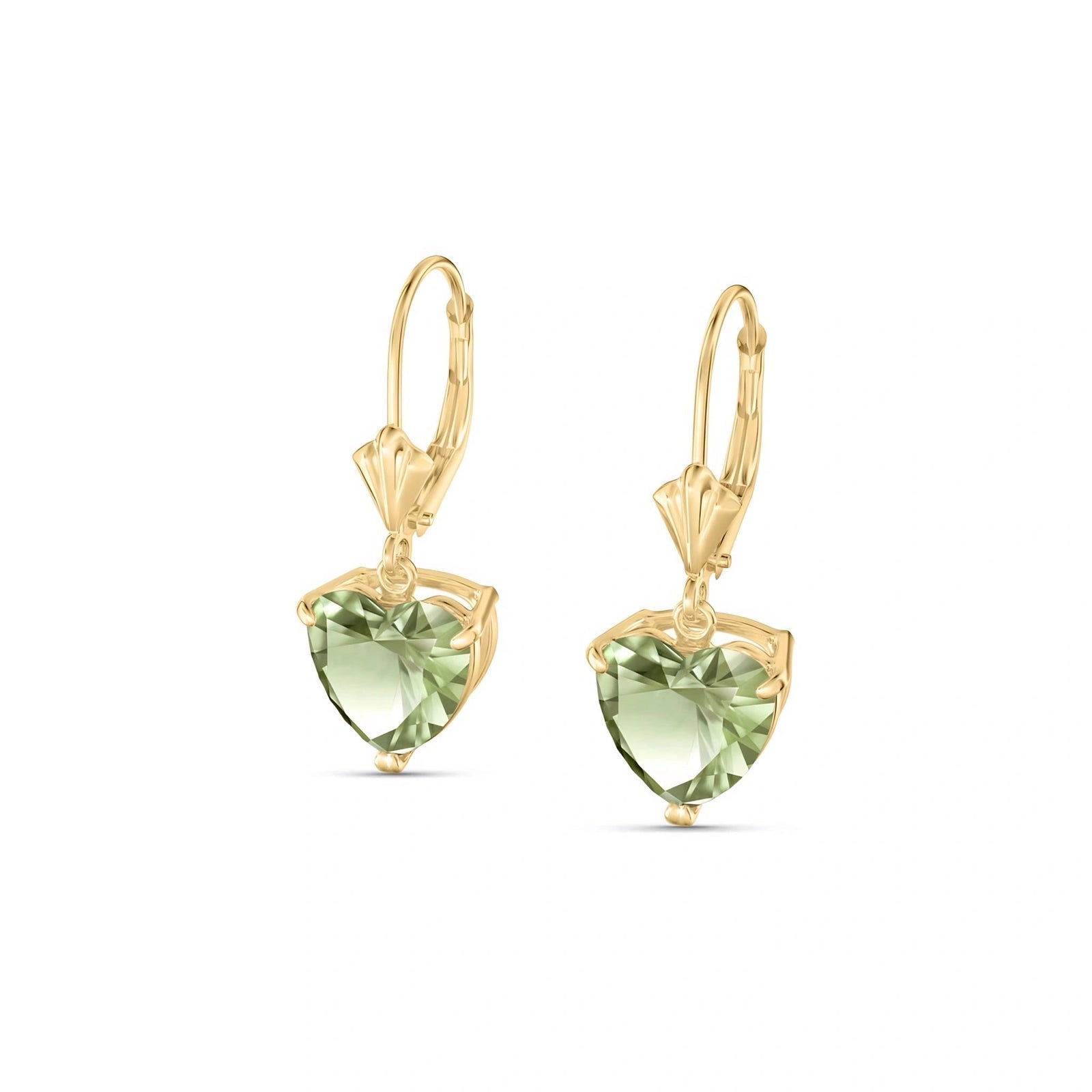 Yellow Gold Green Amethyst & Amethyst — Mariaedvige