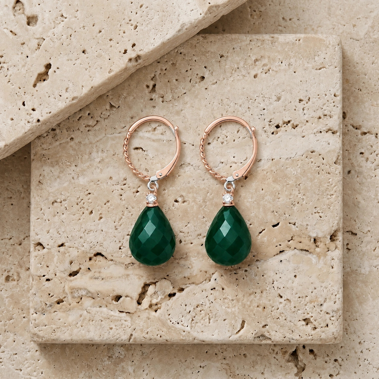 Rose Gold Emerald & Diamond — Mariaelena