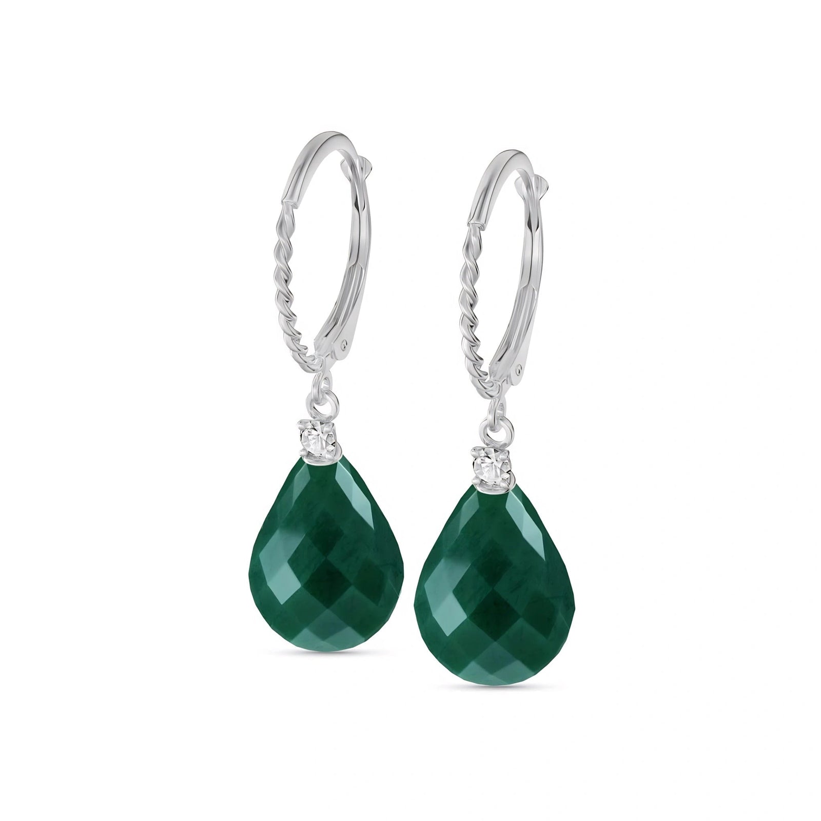 White Gold Emerald & Diamond — Mariaelena