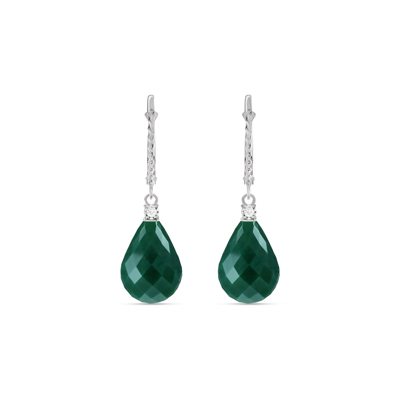 White Gold Emerald & Diamond — Mariaelena