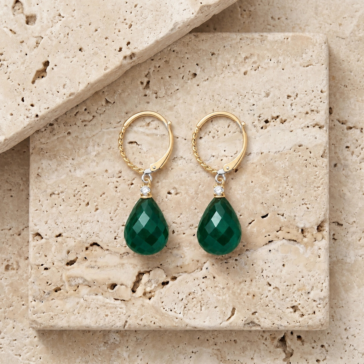 Yellow Gold Emerald & Diamond — Mariaelena