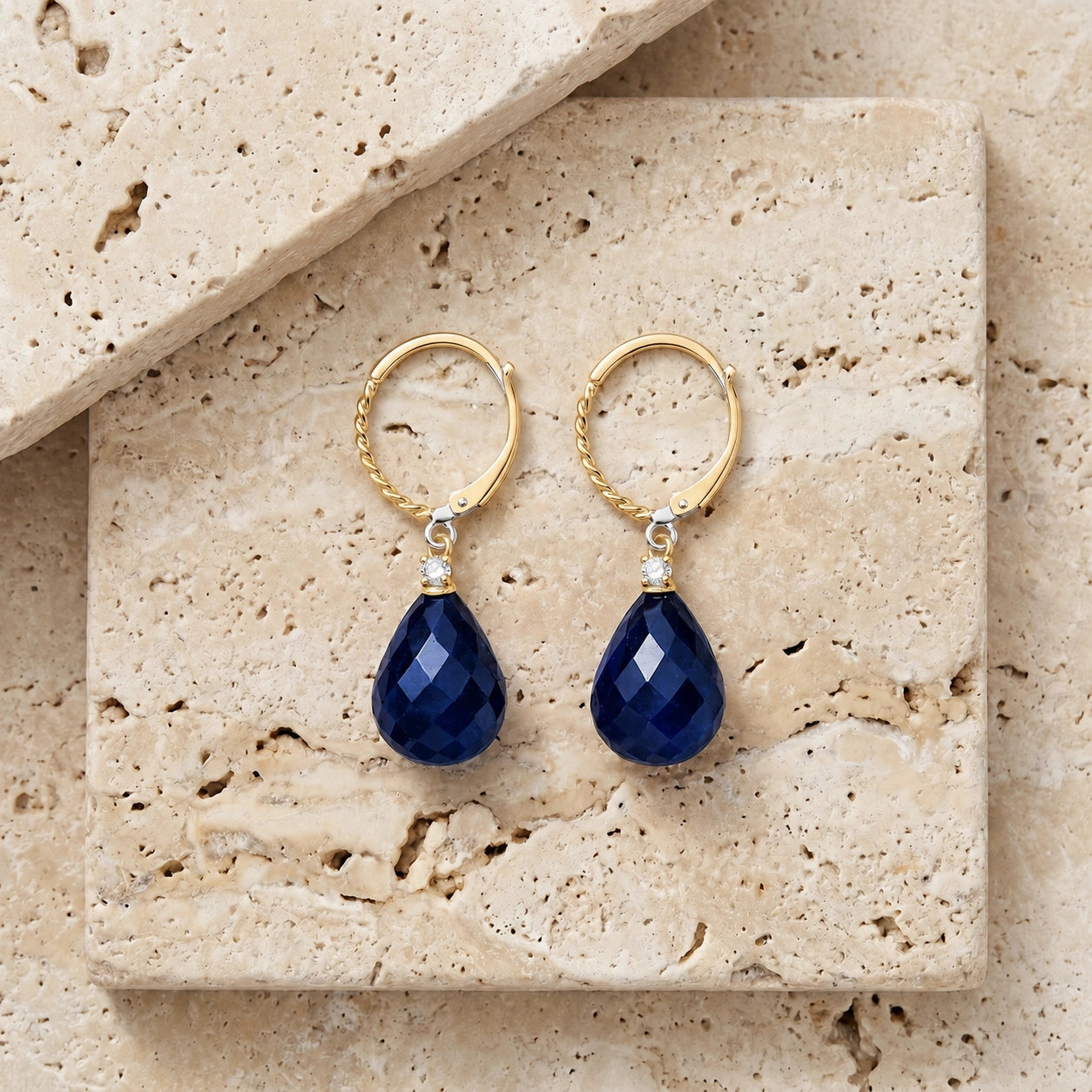 Yellow Gold Sapphire & Diamond — Mariaelena