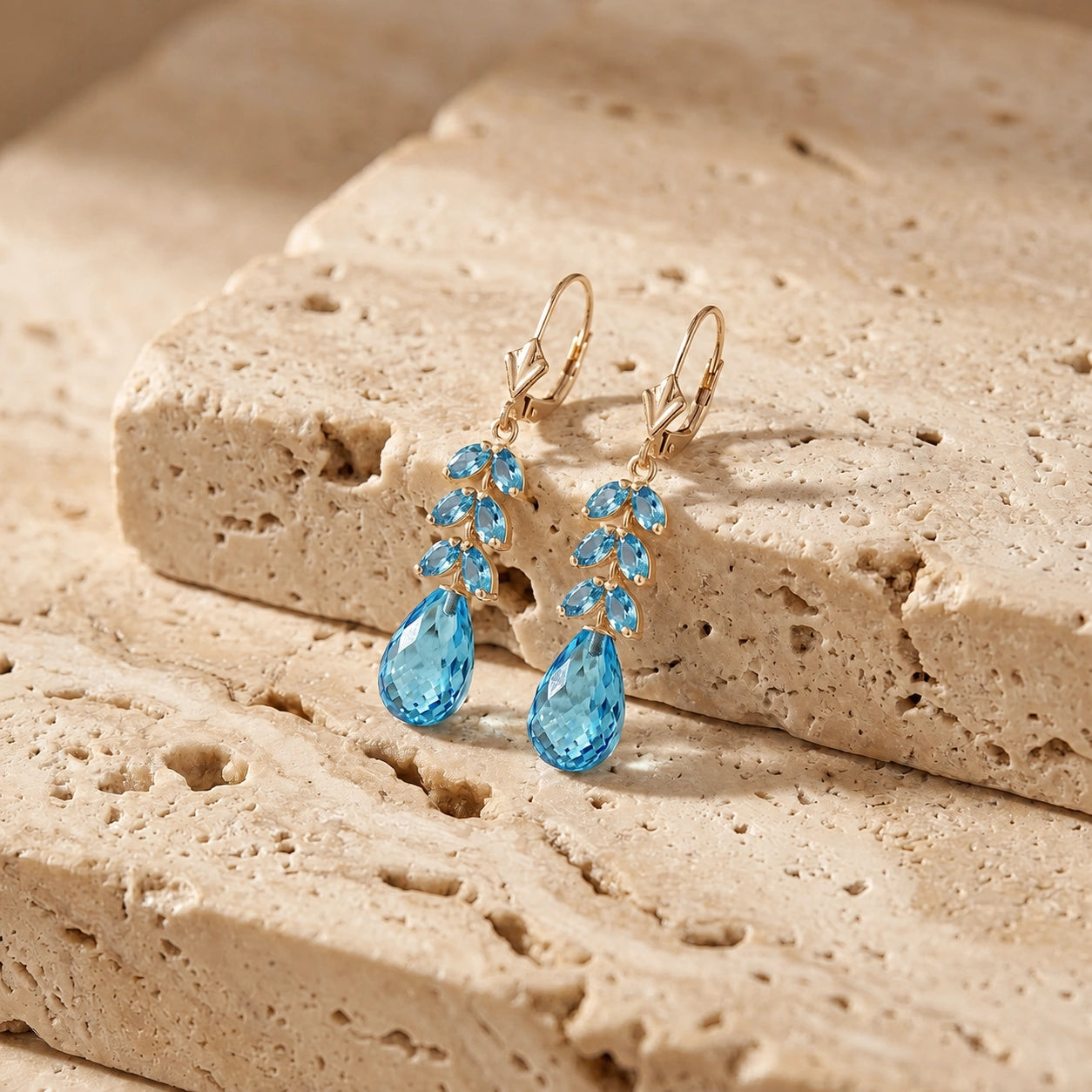 Yellow Gold Blue Topaz — Mariaeleonora