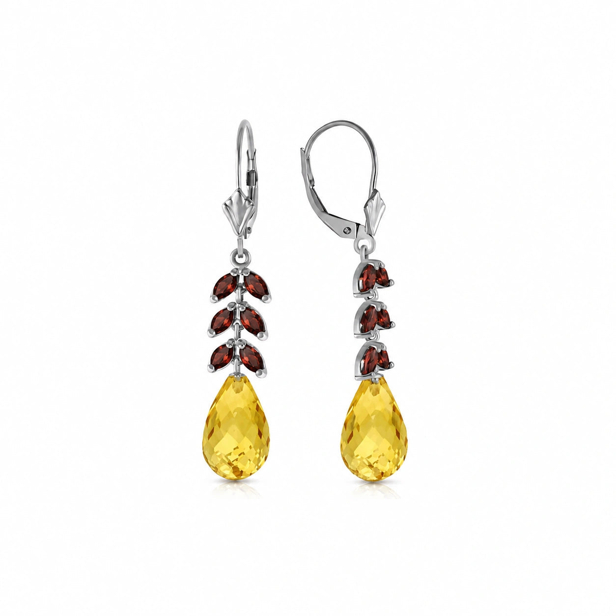 White Gold Citrine & Garnet — Mariaeleonora