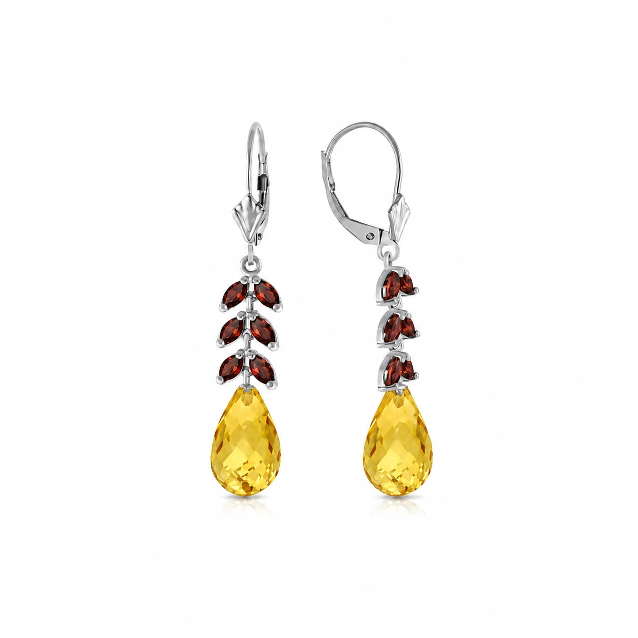 White Gold Citrine & Garnet — Mariaeleonora