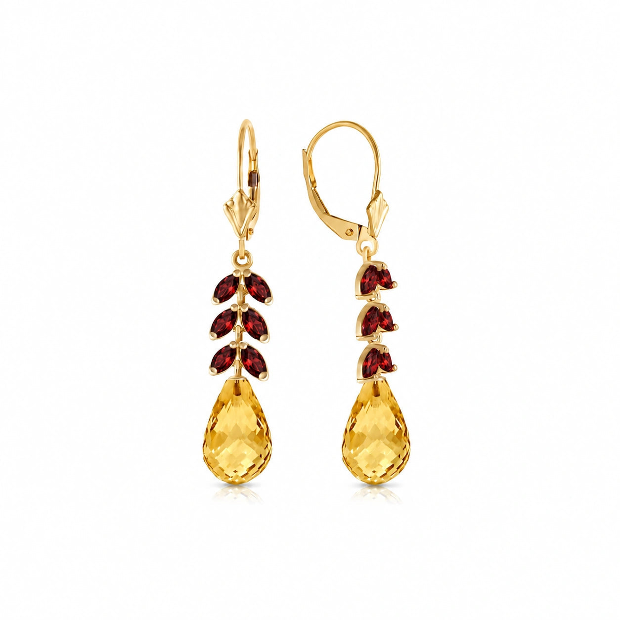 Yellow Gold Citrine & Garnet — Mariaeleonora
