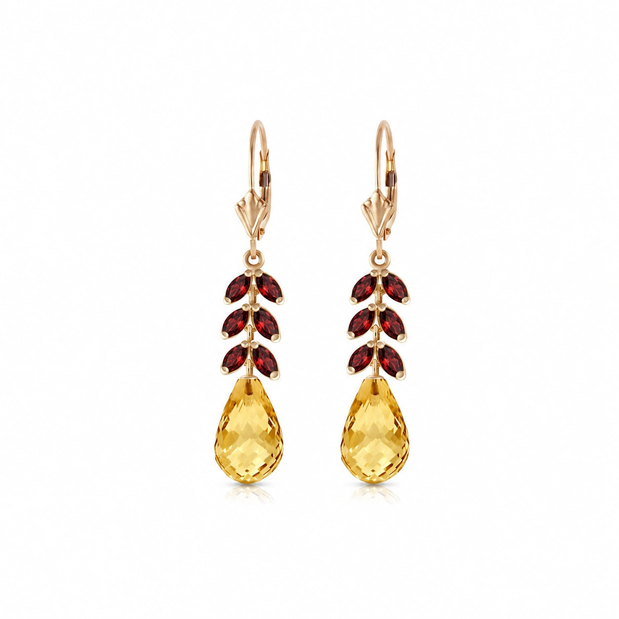 Yellow Gold Citrine & Garnet — Mariaeleonora