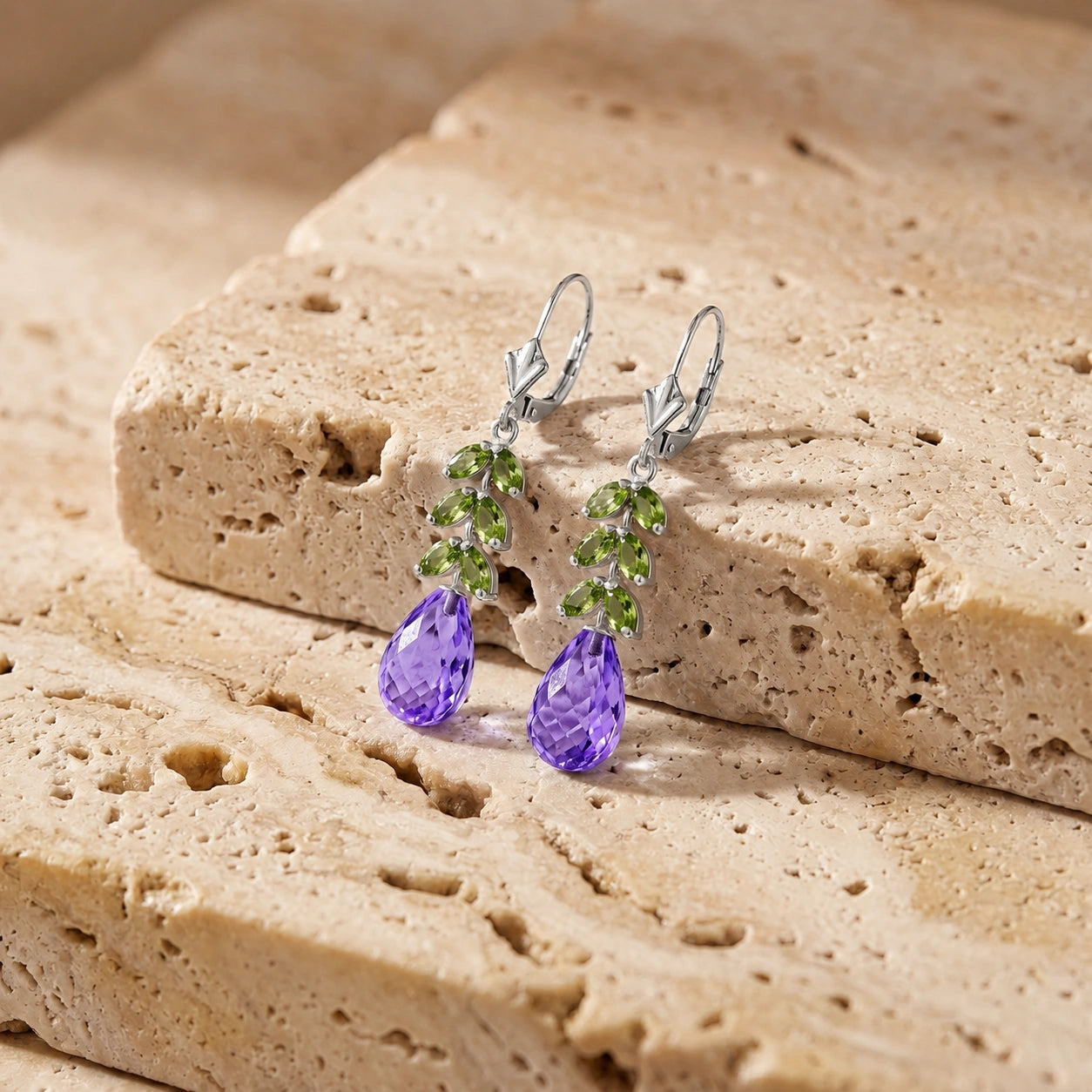 White Gold Peridot & Amethyst — Mariaeleonora