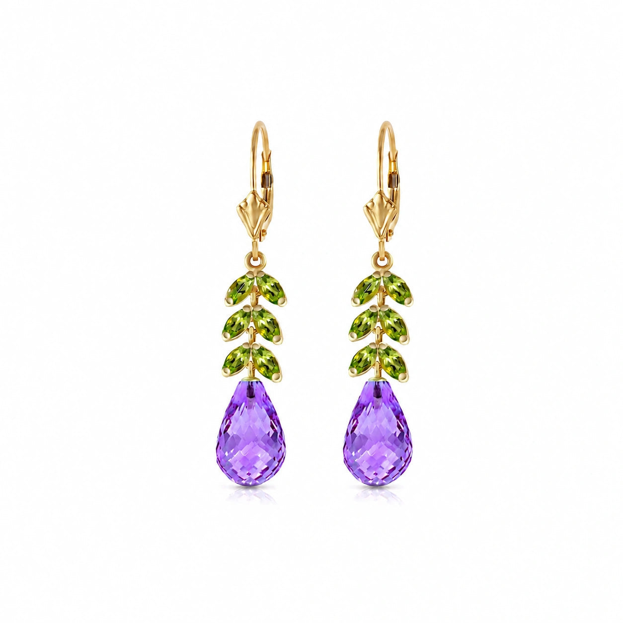 Yellow Gold Peridot & Amethyst — Mariaeleonora
