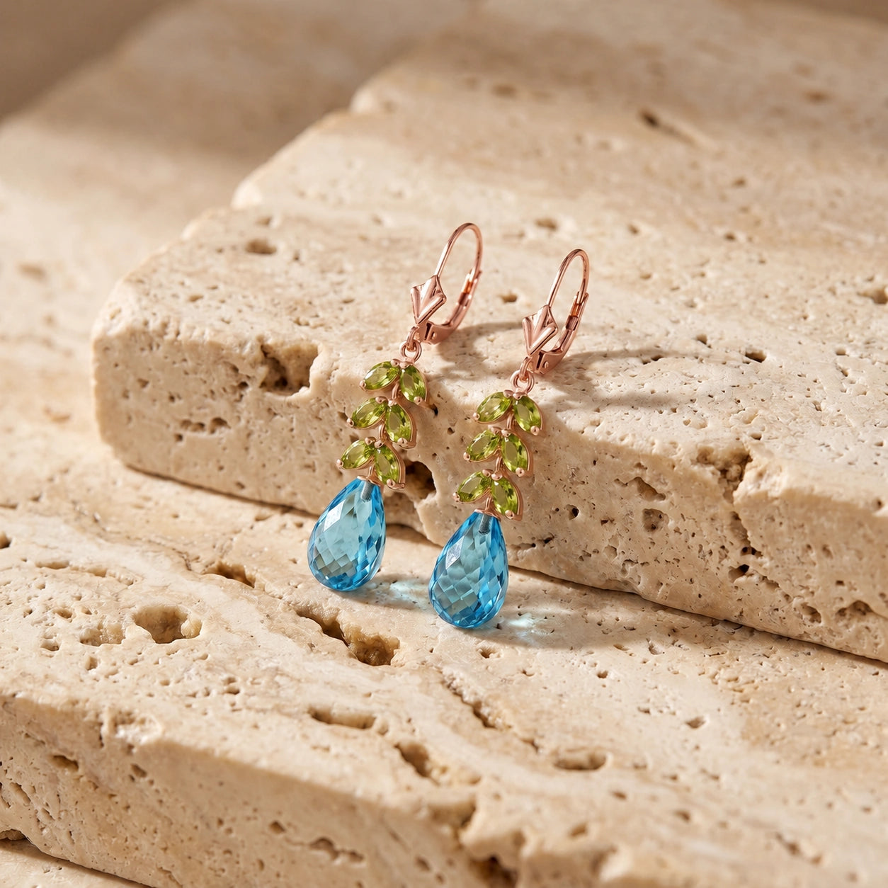Rose Gold Peridot & Blue Topaz — Mariaeleonora