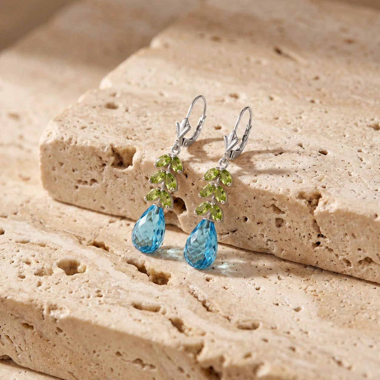 White Gold Peridot & Blue Topaz — Mariaeleonora