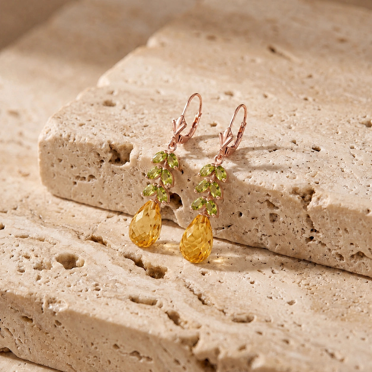 Rose Gold Peridot & Citrine — Mariaeleonora