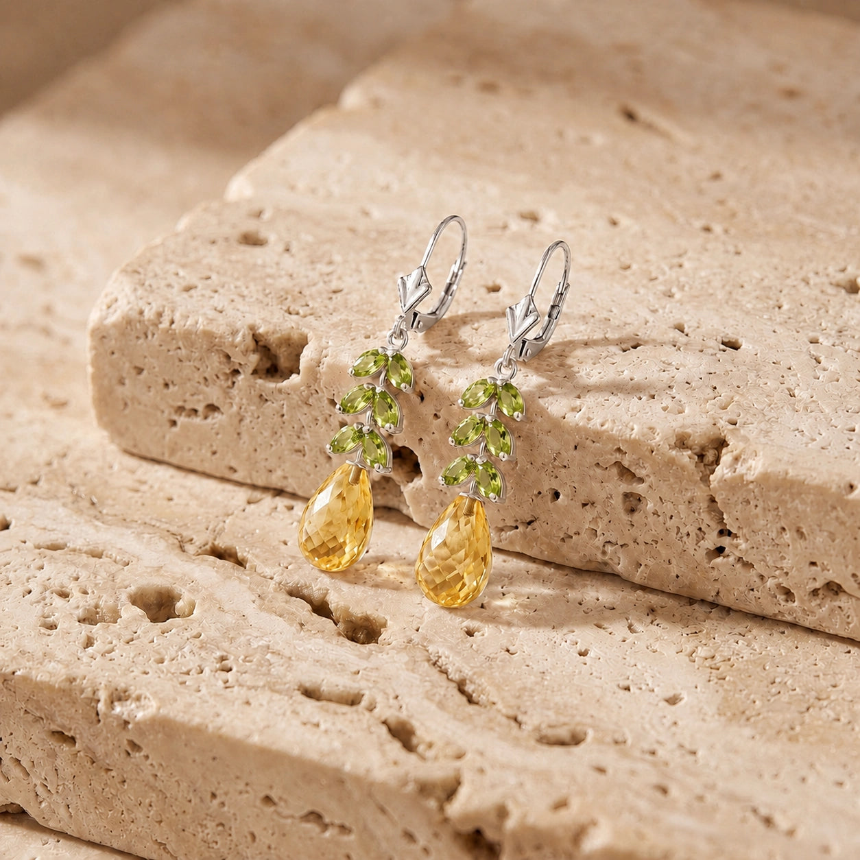 White Gold Peridot & Citrine — Mariaeleonora