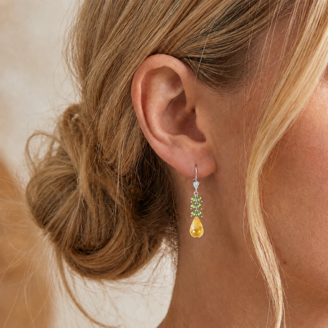 White Gold Peridot & Citrine — Mariaeleonora