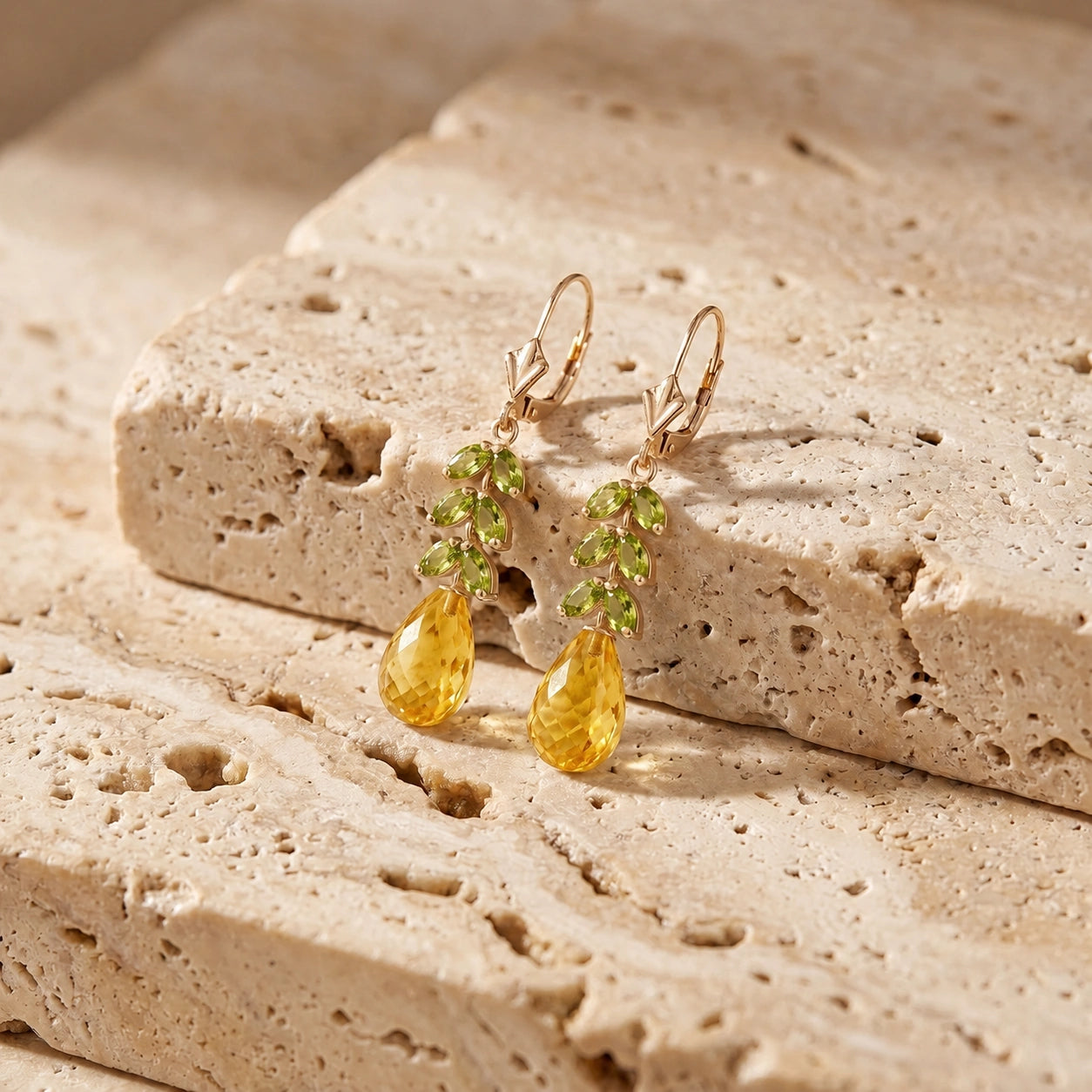 Yellow Gold Peridot & Citrine — Mariaeleonora