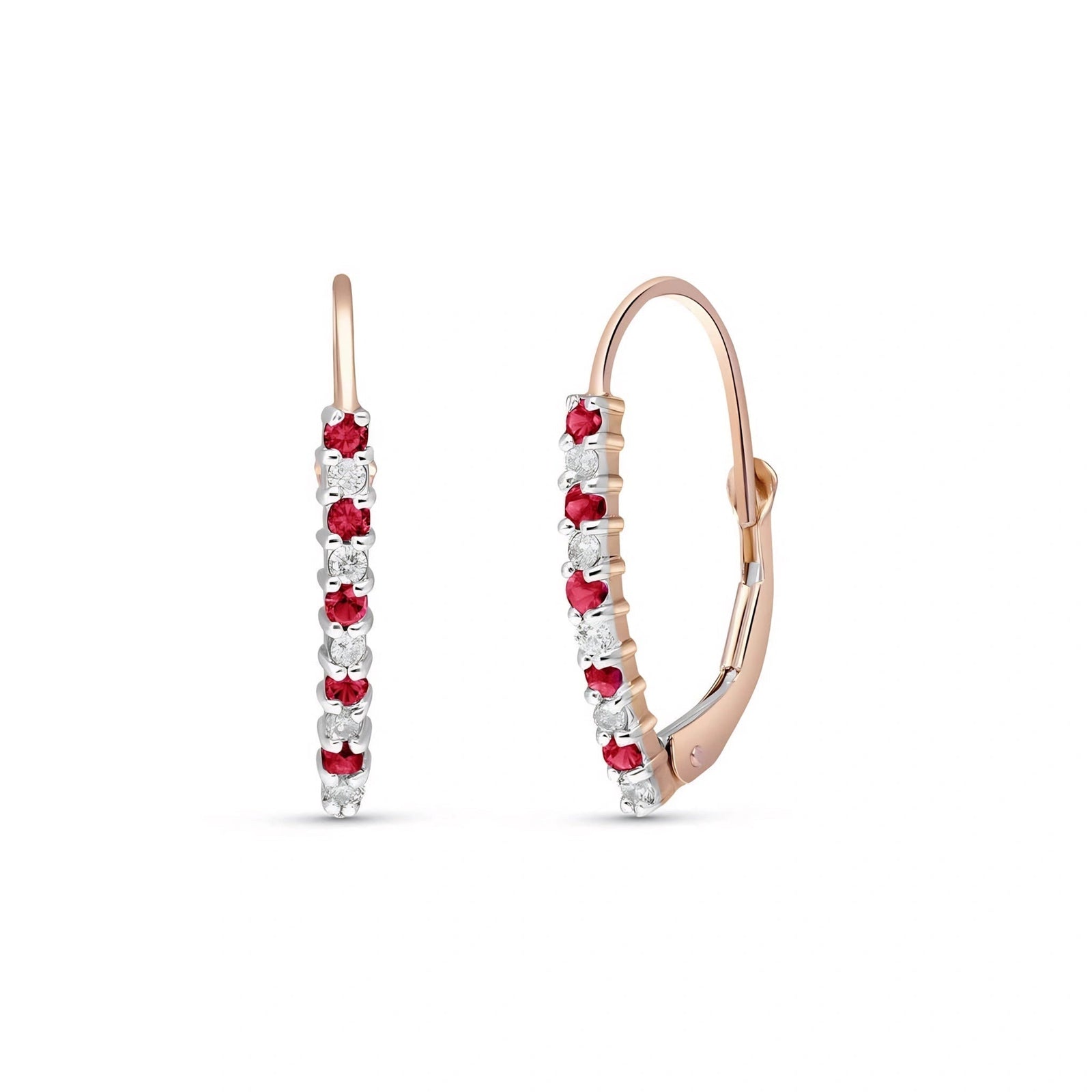 Rose Gold Heritage Earrings Ruby 10K — Giada