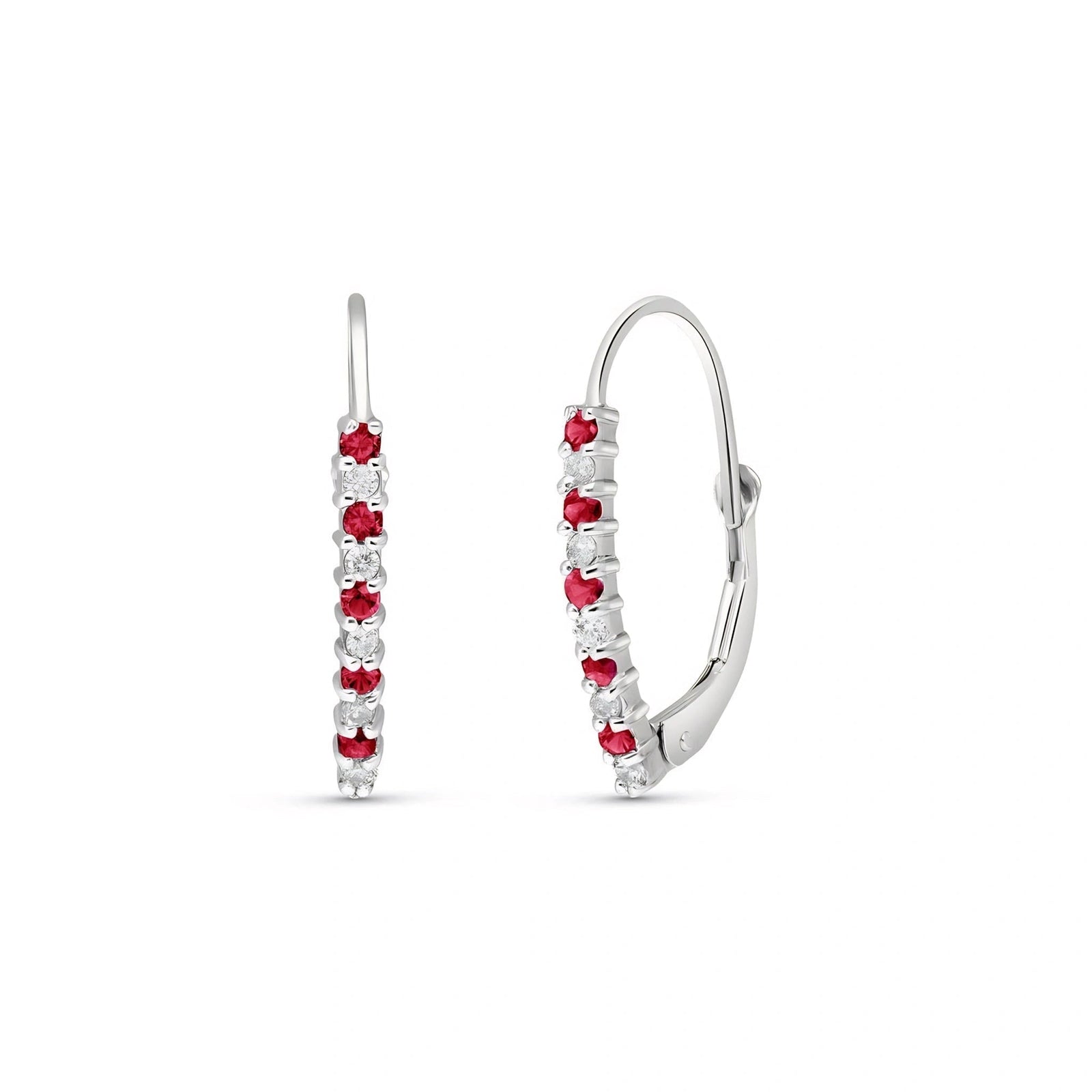 White Gold Heritage Earrings Ruby 10K — Giada