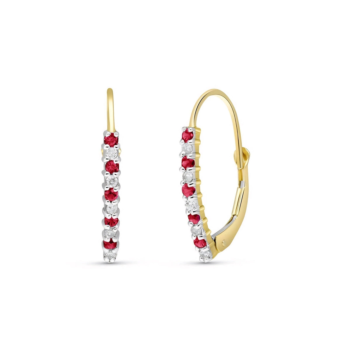 Yellow Gold Heritage Earrings Ruby 10K — Giada