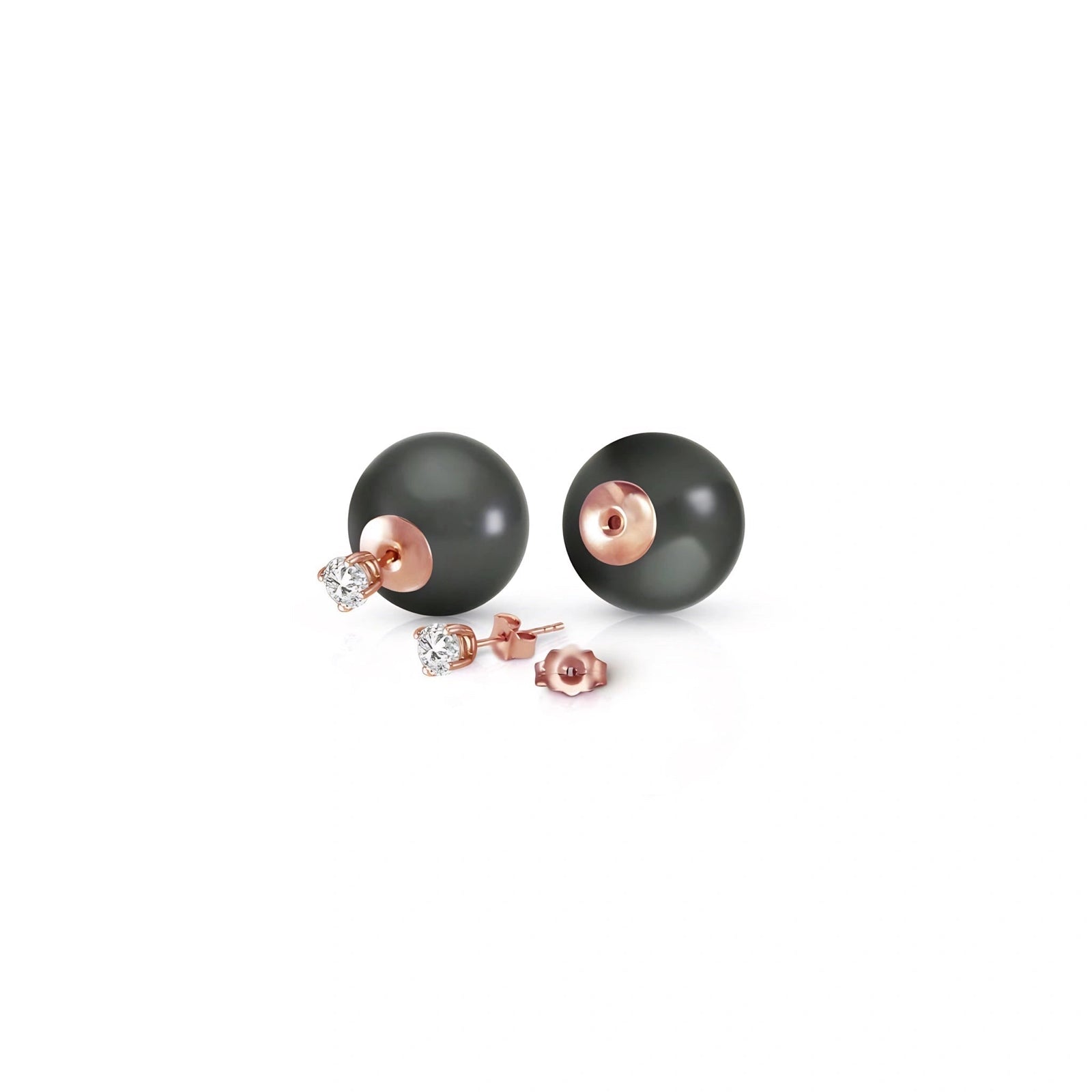 Rose Gold Celeste Earrings Pearl 10K — Sibilla