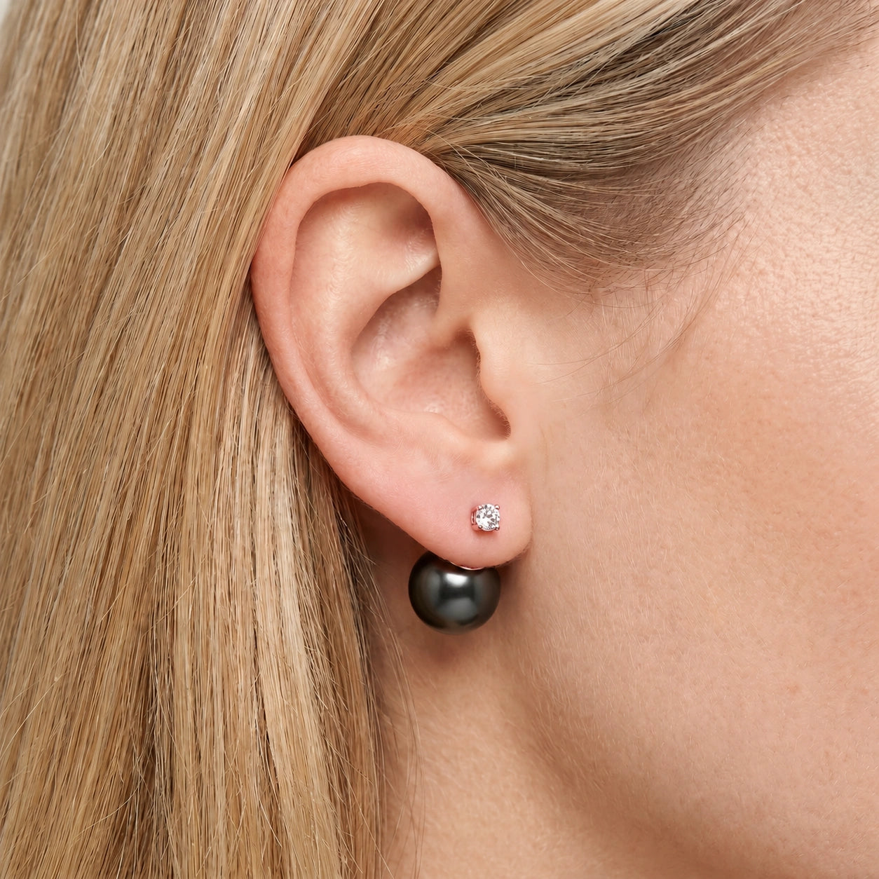 Rose Gold Celeste Earrings Pearl 10K — Sibilla