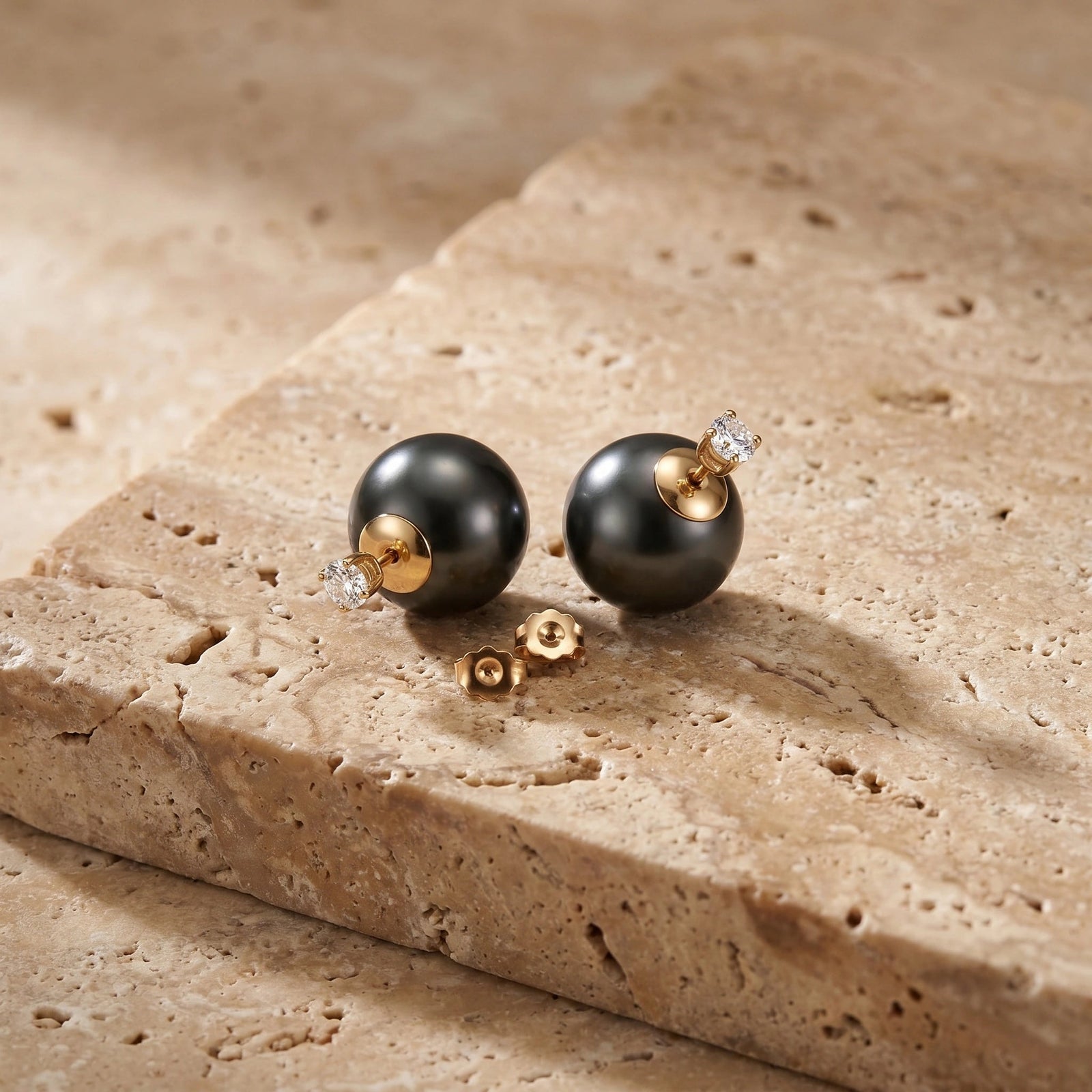 Yellow Gold Celeste Earrings Pearl 10K — Sibilla