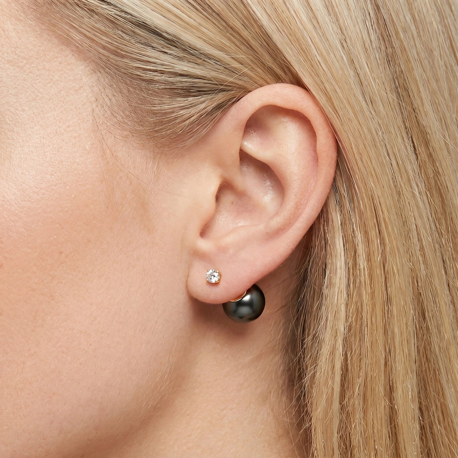 Yellow Gold Celeste Earrings Pearl 10K — Sibilla